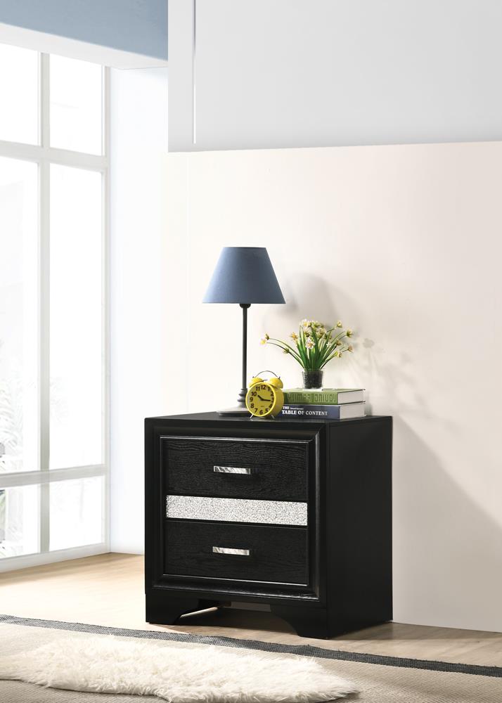 Miranda Wood Nightstand w/2 Drawers