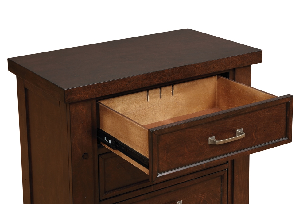 Barstow Wood Nightstand w/3 Drawers & Dual USB