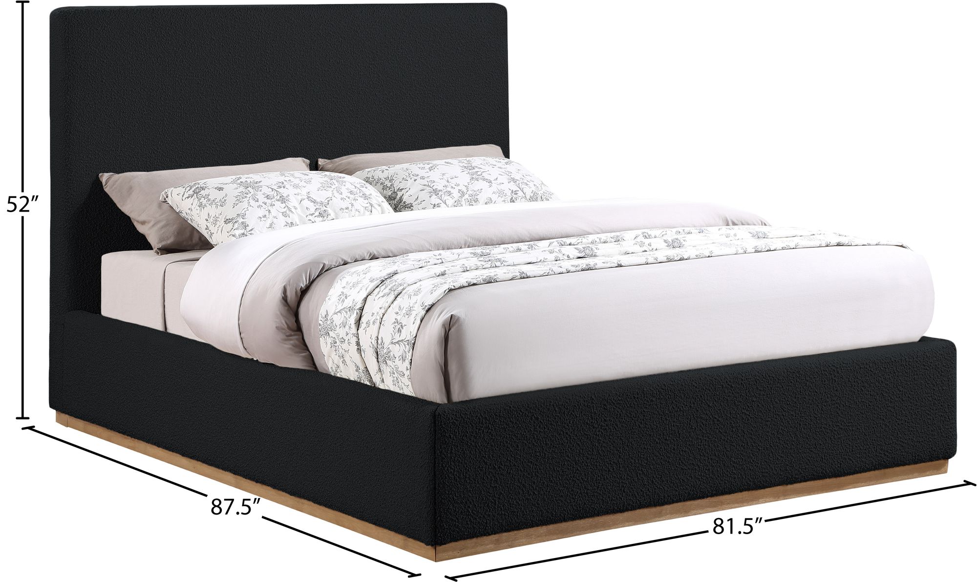 Monaco Boucle Fabric King Size Bed