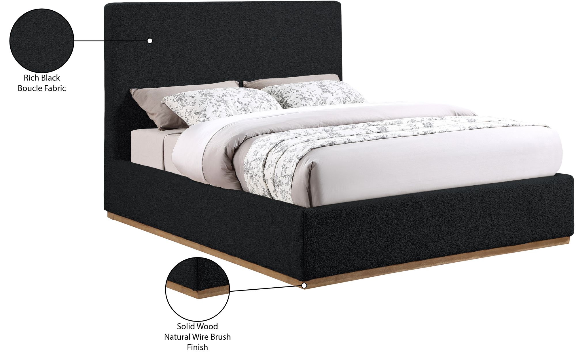 Monaco Boucle Fabric King Size Bed