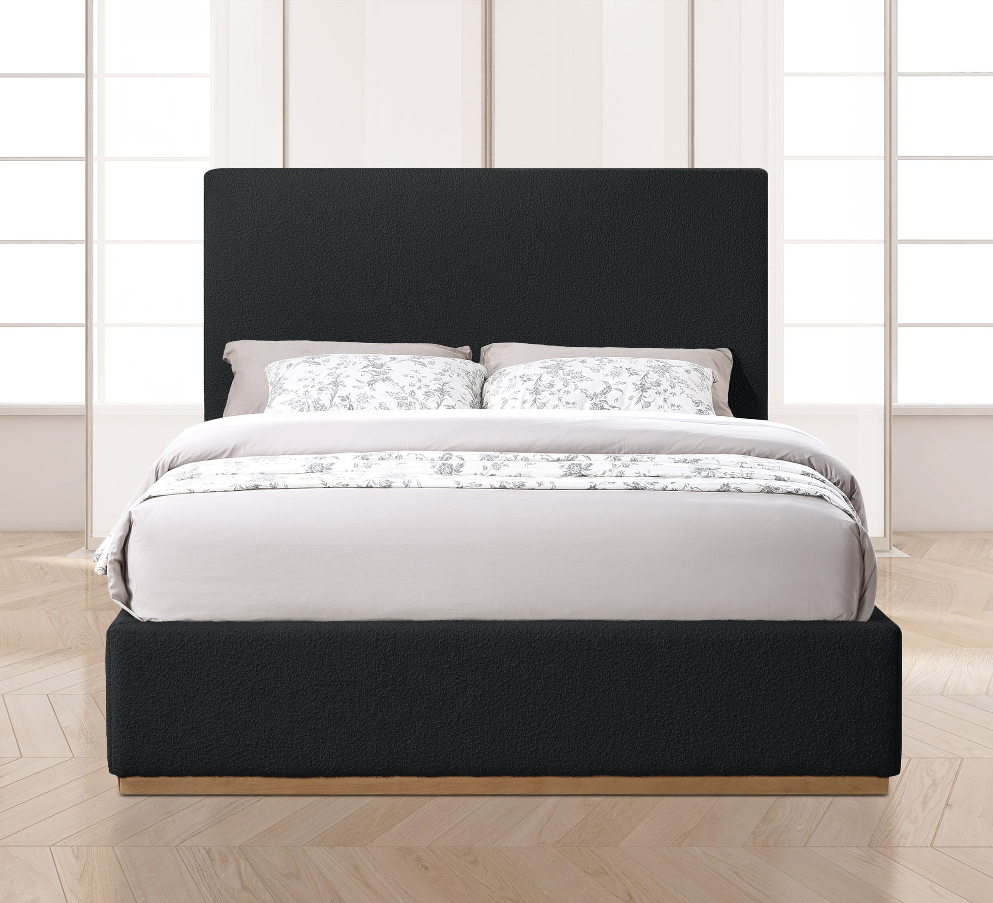 Monaco Boucle Fabric Queen Size Bed