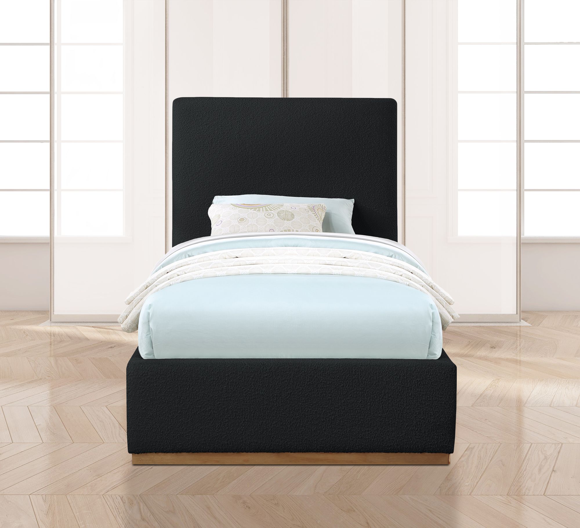 Monaco Boucle Fabric Twin Size Bed