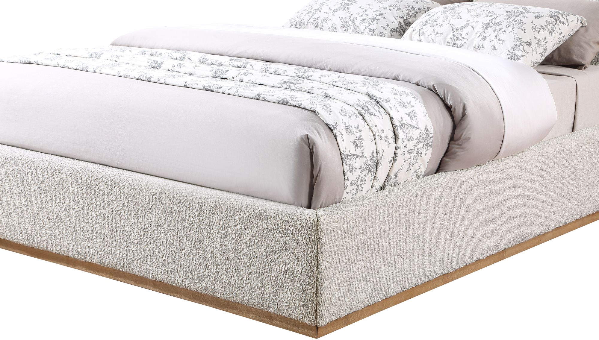 Monaco Boucle Fabric Queen Size Bed