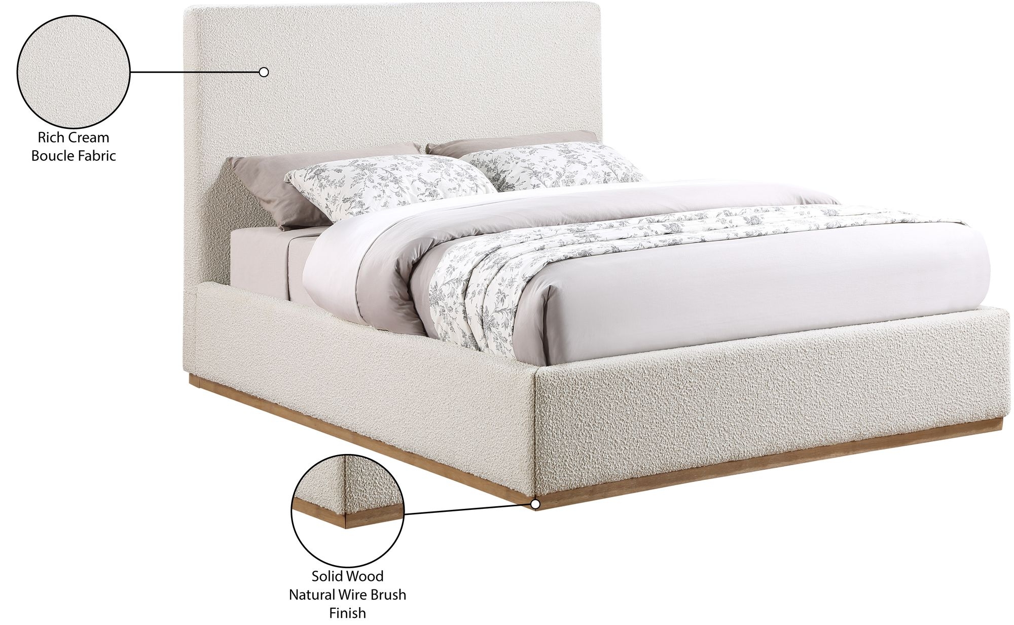 Monaco Boucle Fabric Bed