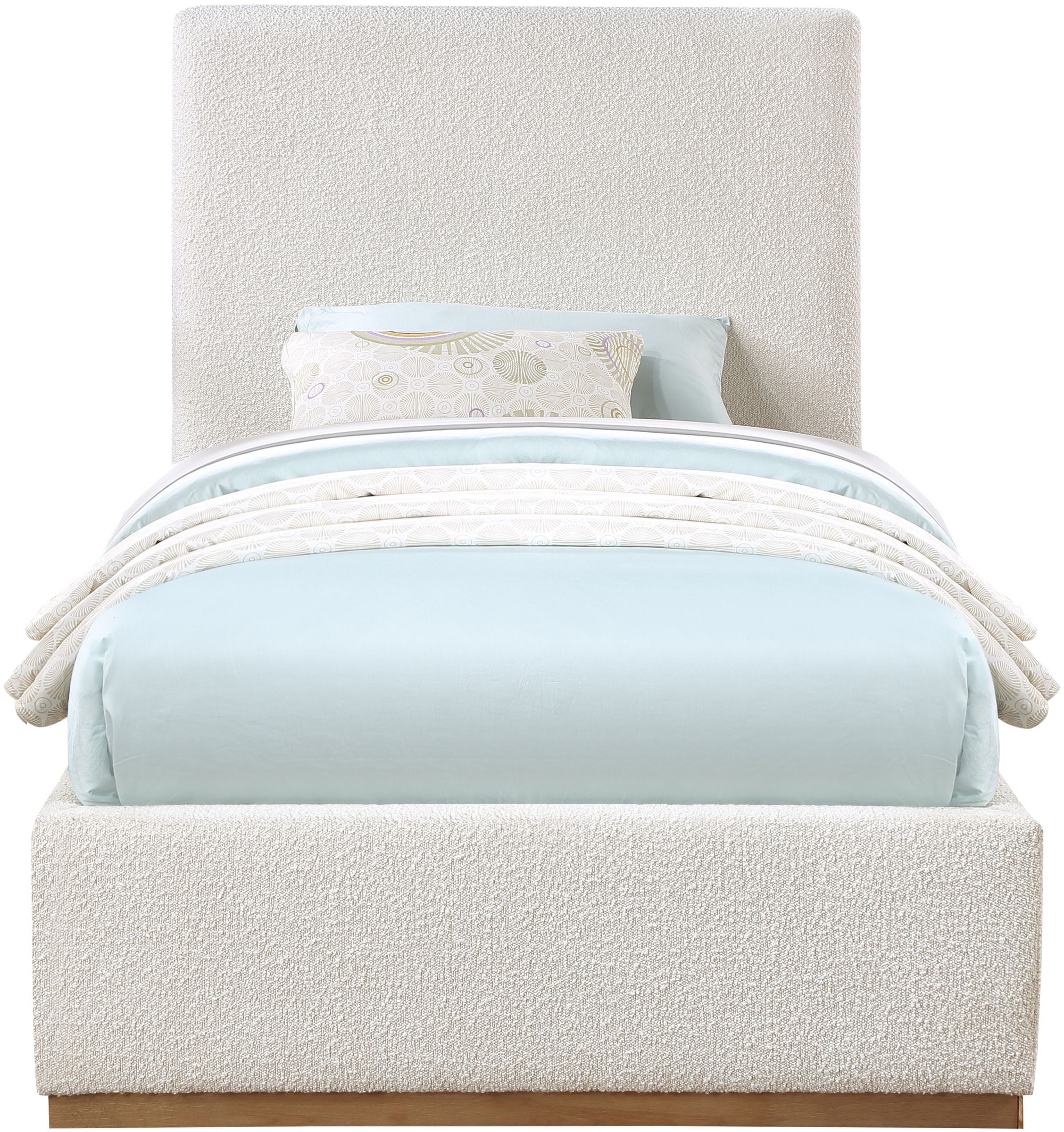 Monaco Boucle Fabric Twin Size Bed