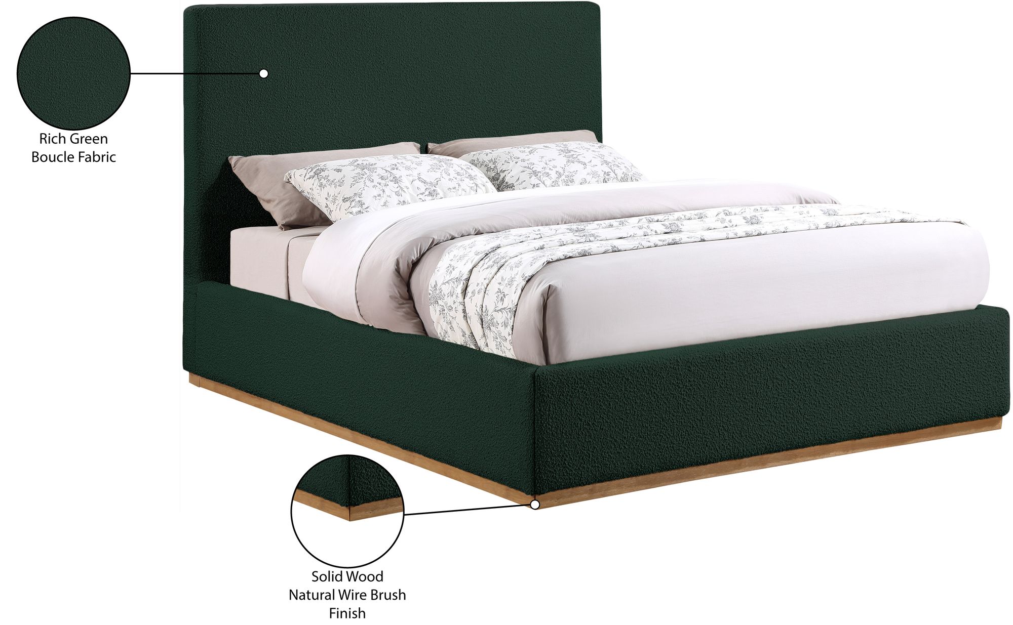 Monaco Boucle Fabric Full Size Bed