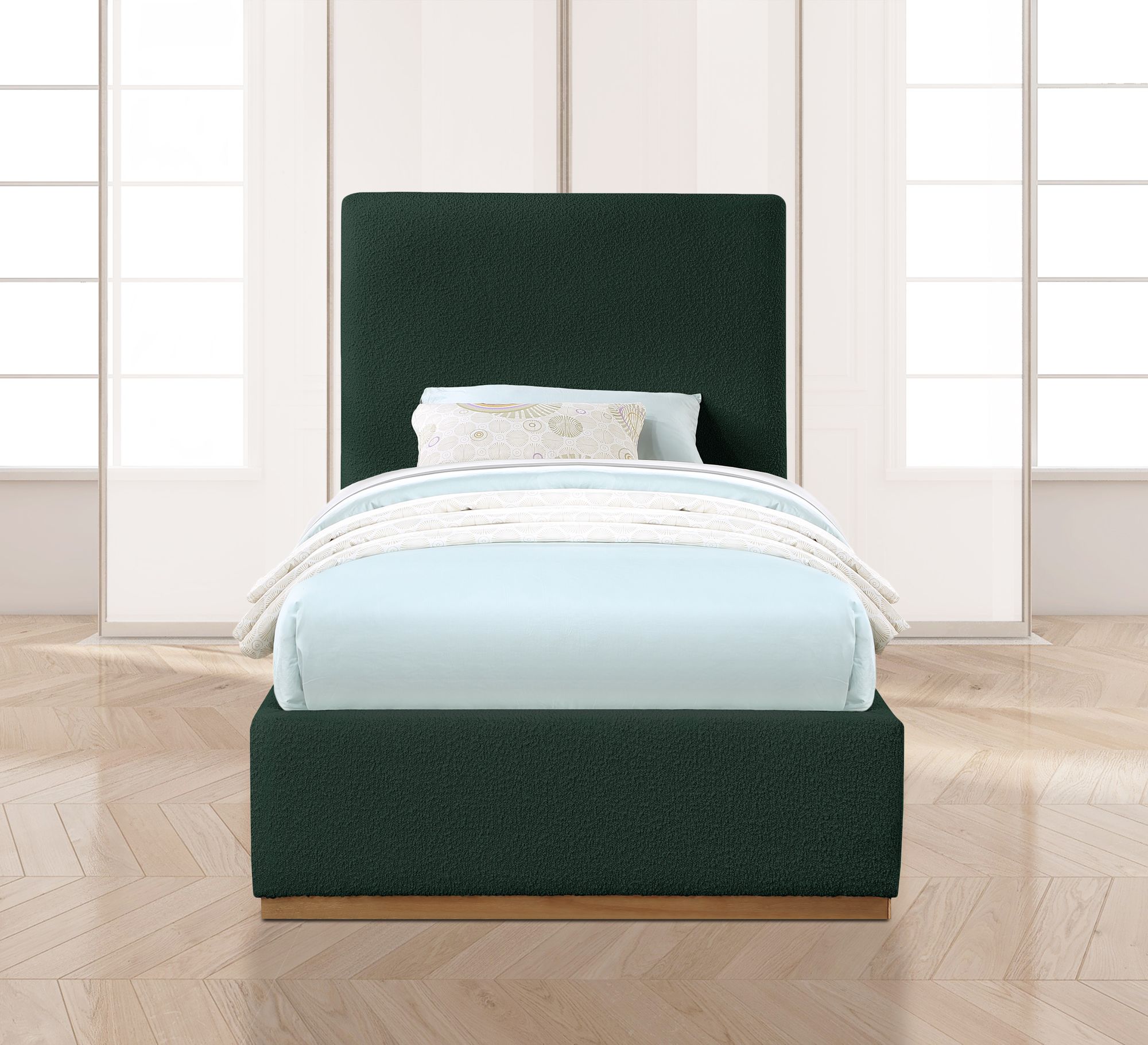Monaco Boucle Fabric Twin Size Bed