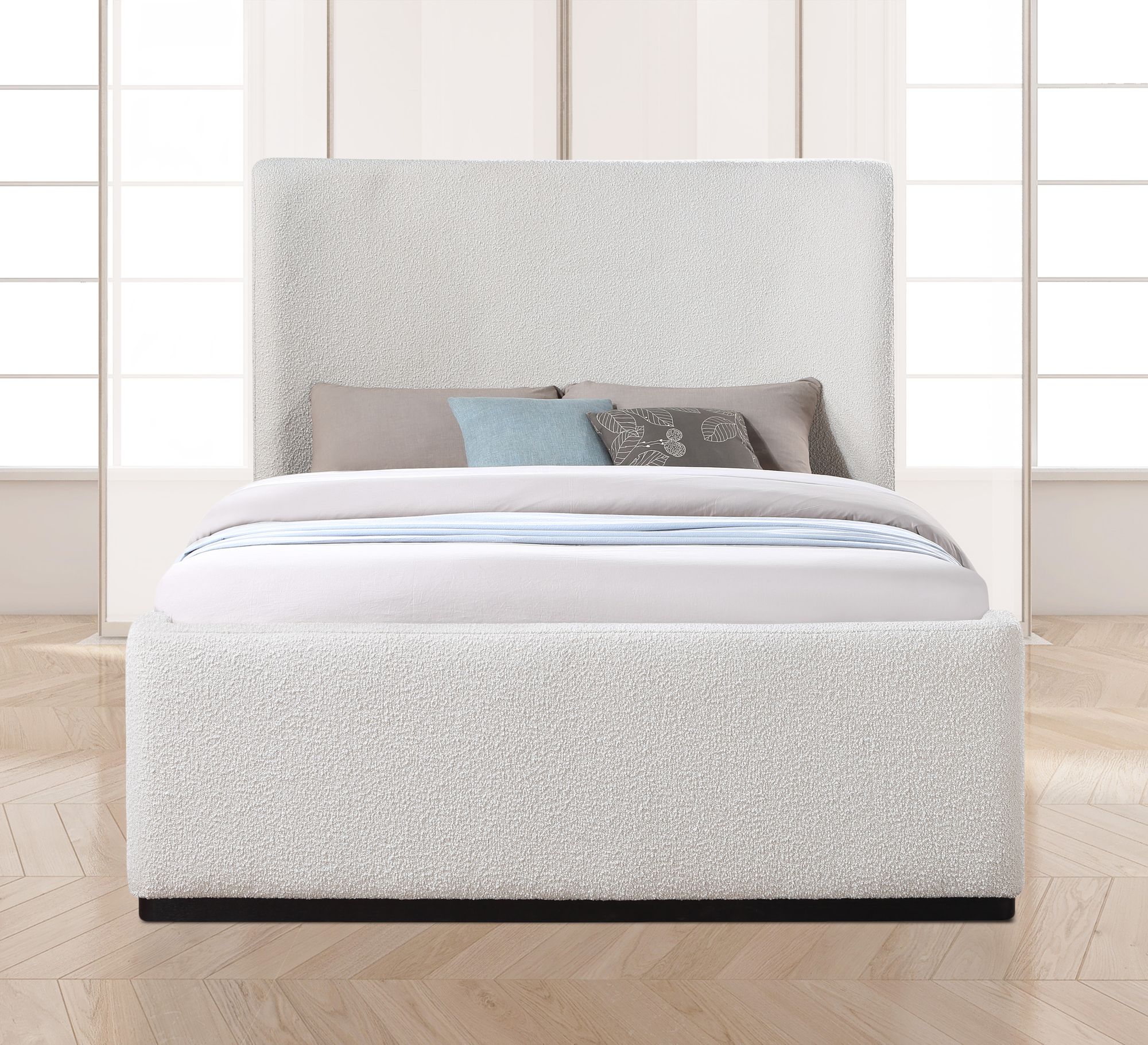 Oliver Boucle Fabric King Size Bed