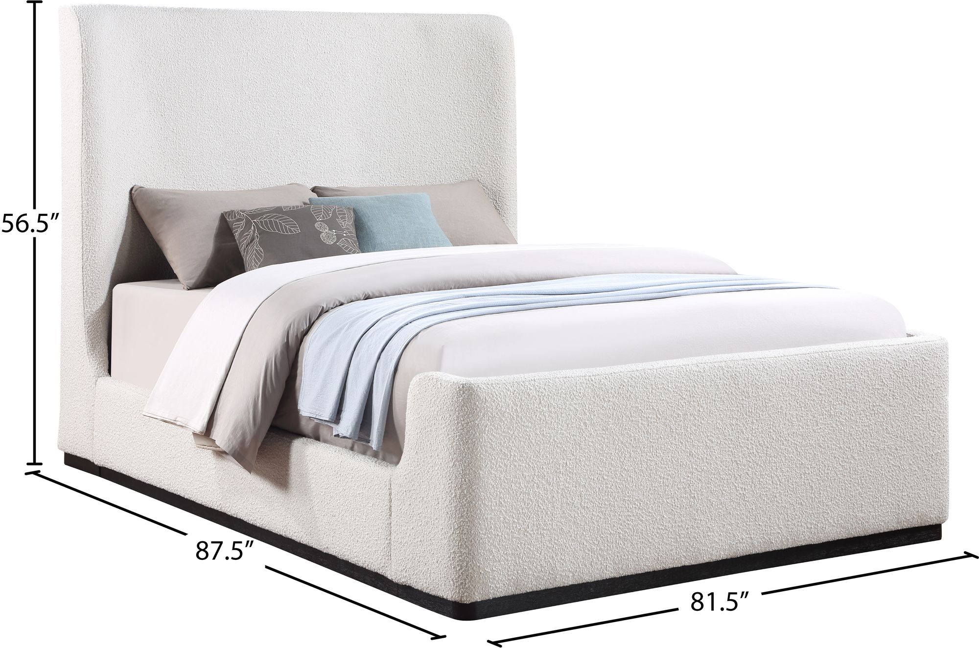 Oliver Boucle Fabric King Size Bed