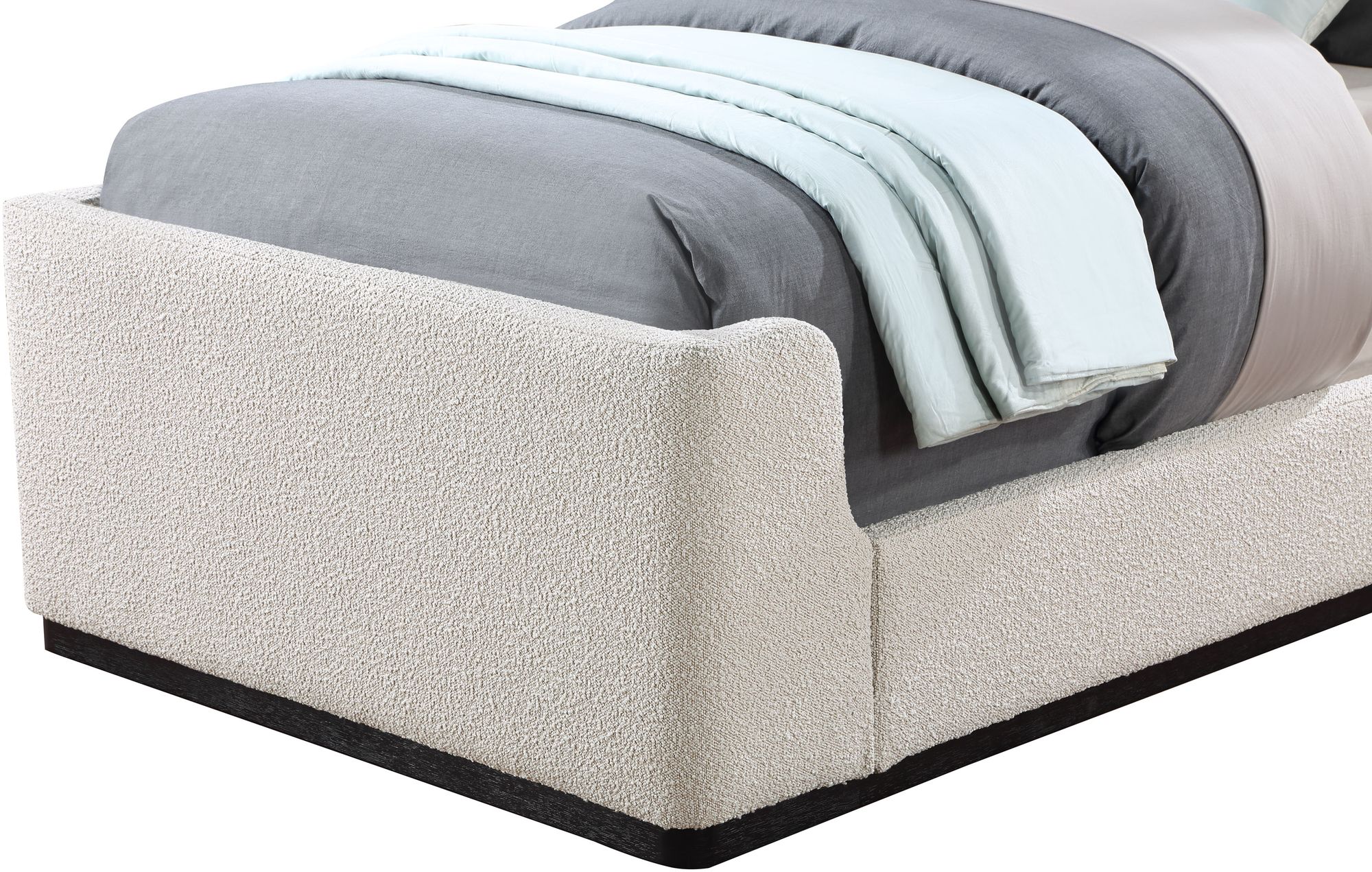 Oliver Boucle Fabric Twin Size Bed