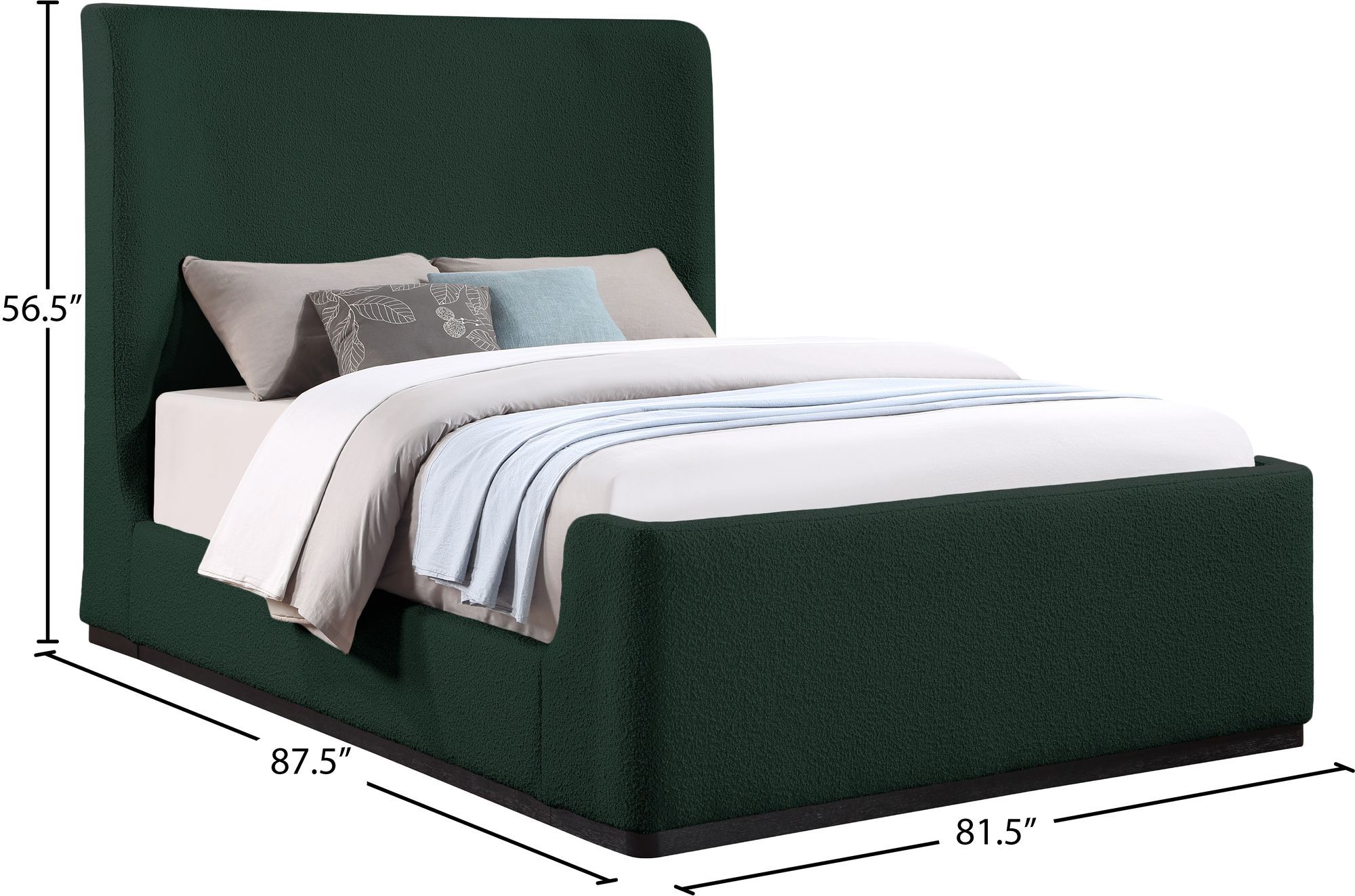Oliver Boucle Fabric King Size Bed