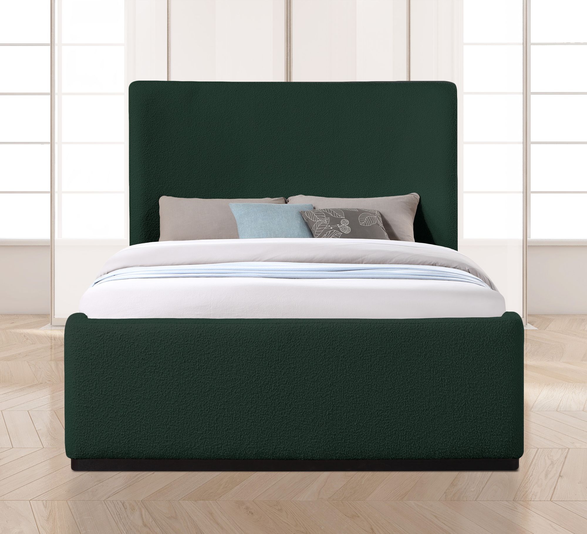 Oliver Boucle Fabric Queen Size Bed
