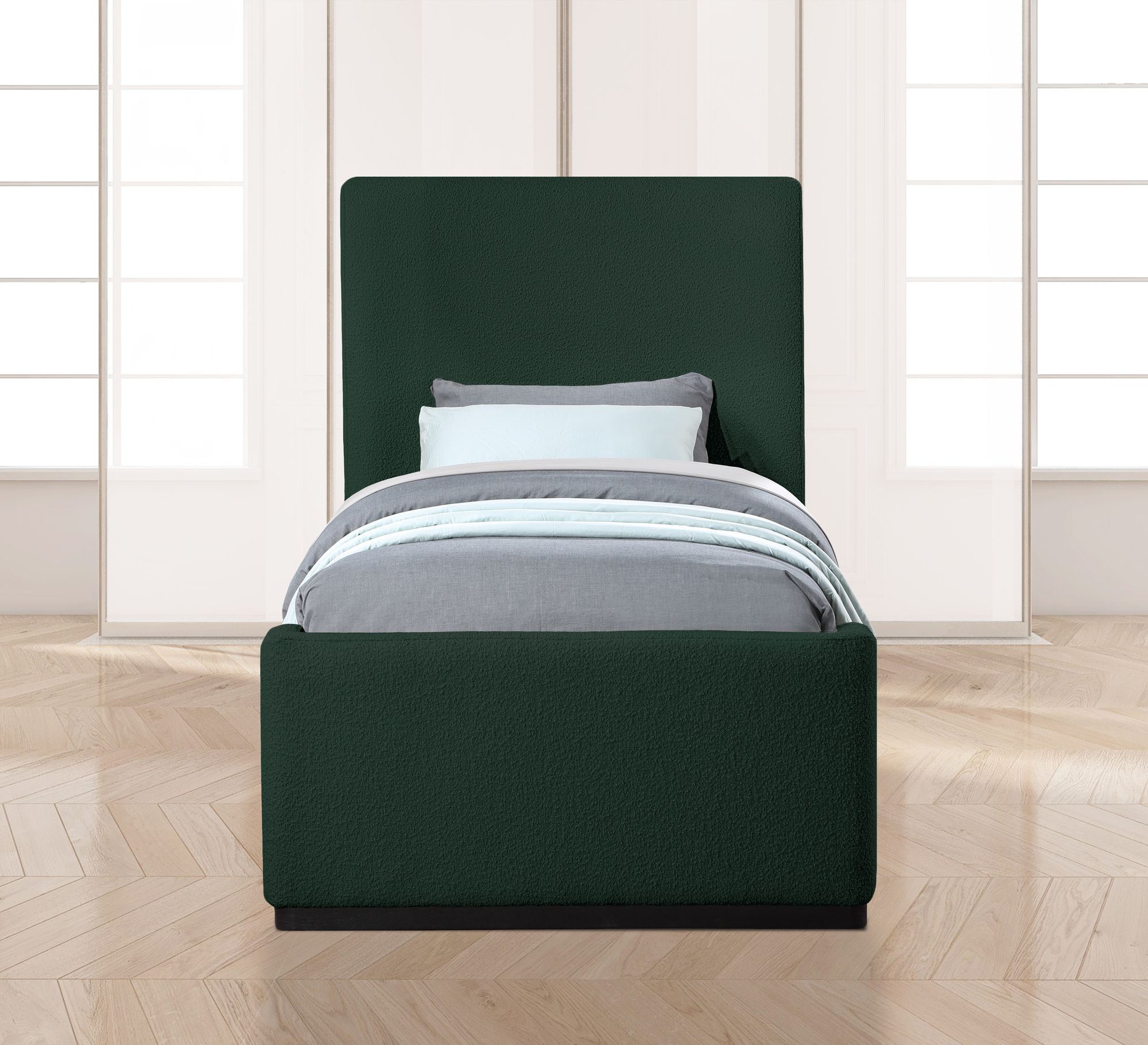 Oliver Boucle Fabric Twin Size Bed
