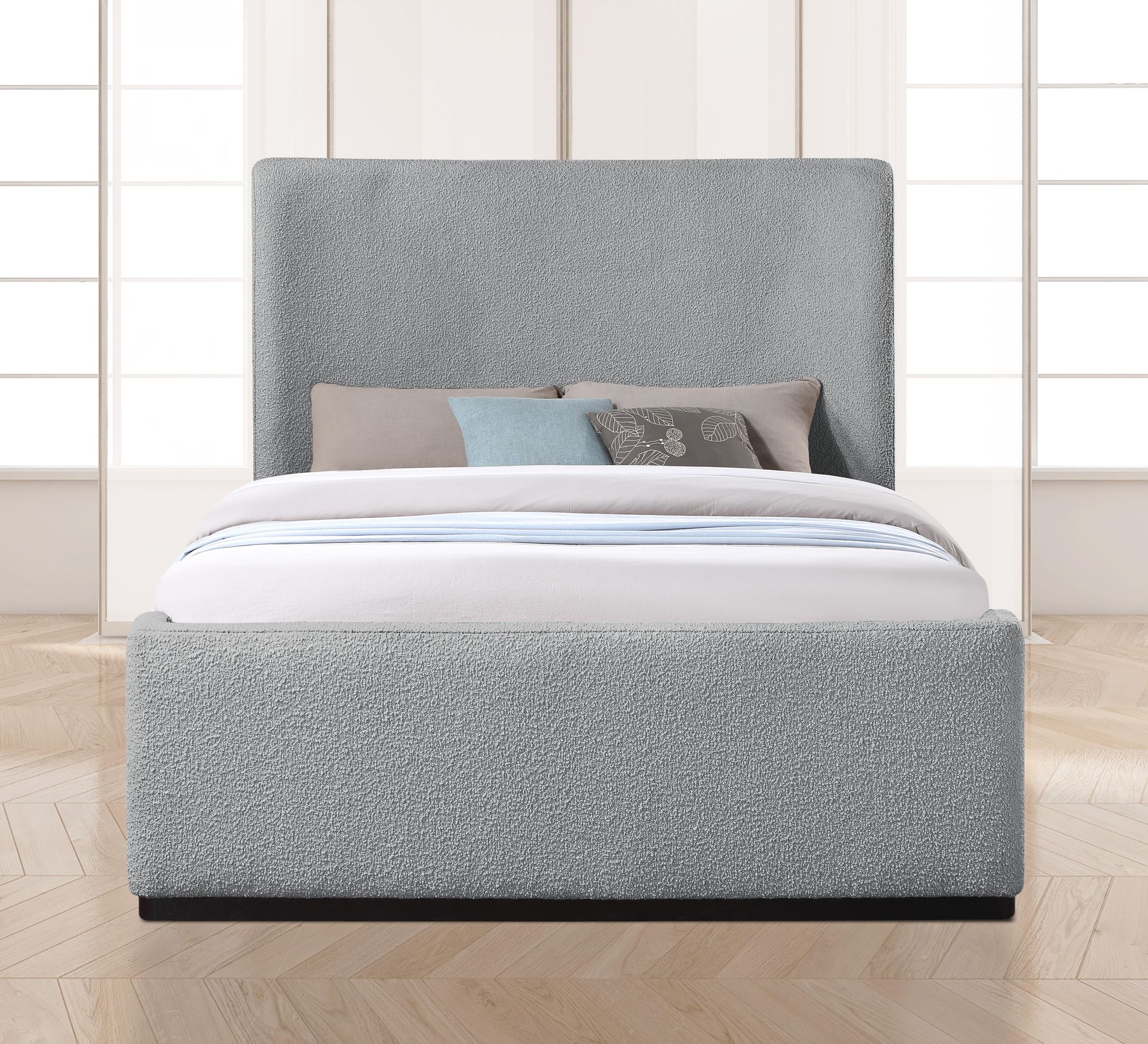 Oliver Boucle Fabric King Size Bed