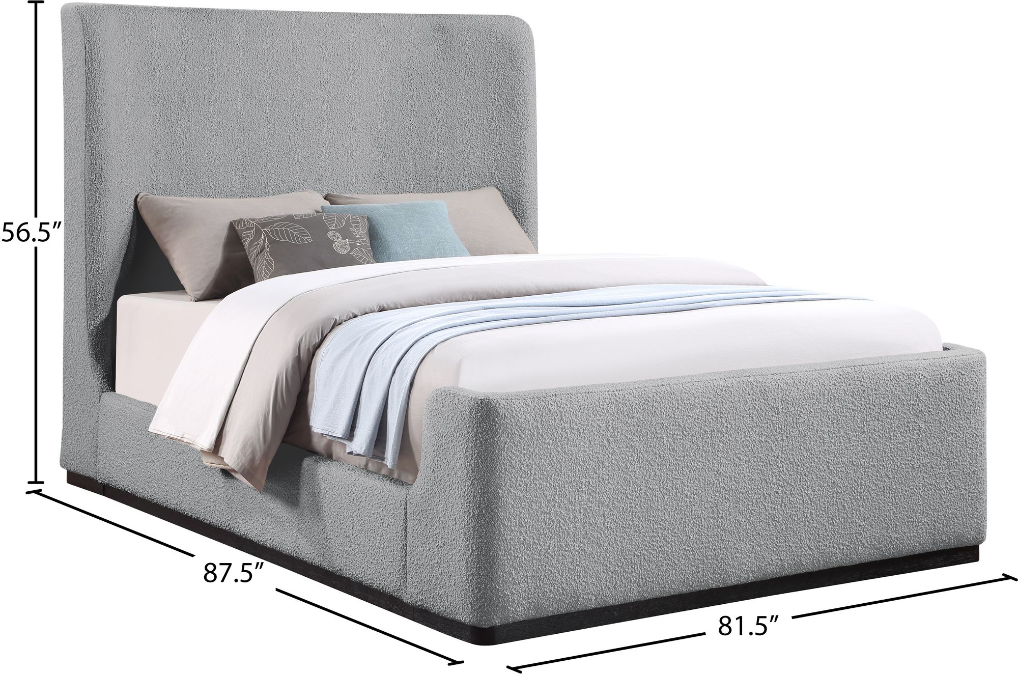 Oliver Boucle Fabric King Size Bed