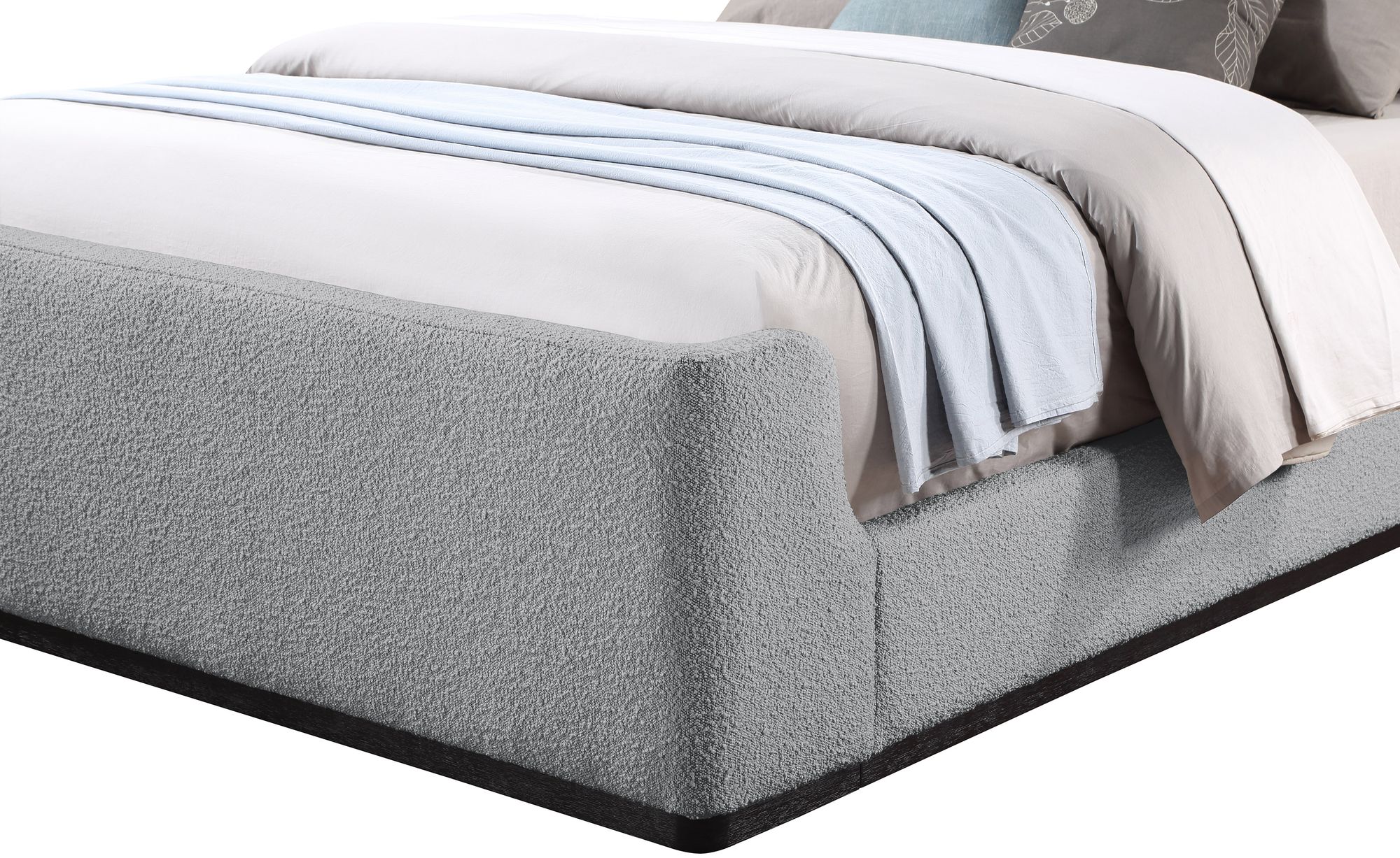 Oliver Boucle Fabric Queen Size Bed