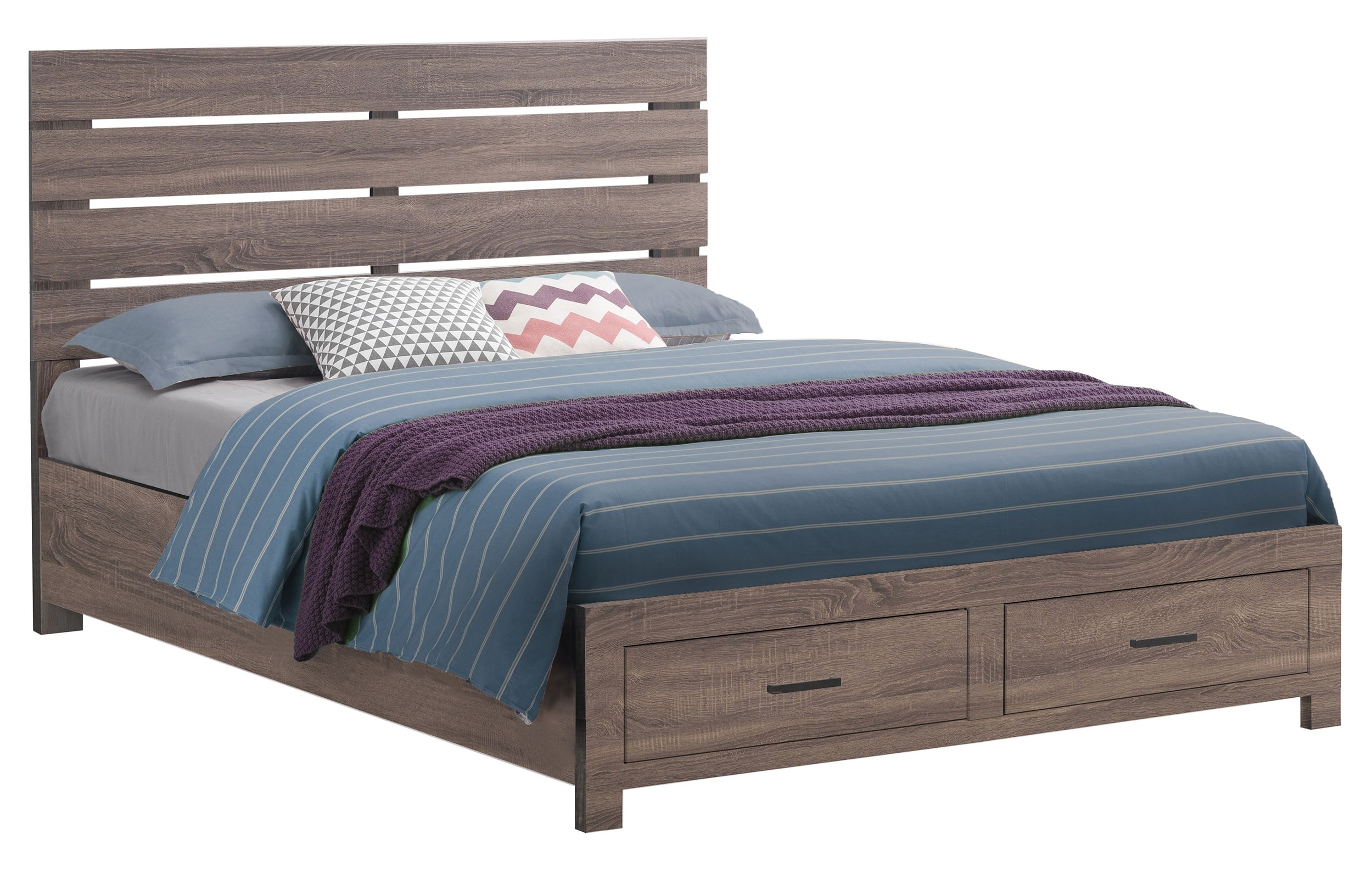 Brantford 3D Paper Veneer Storage Bed, Eastern King Size