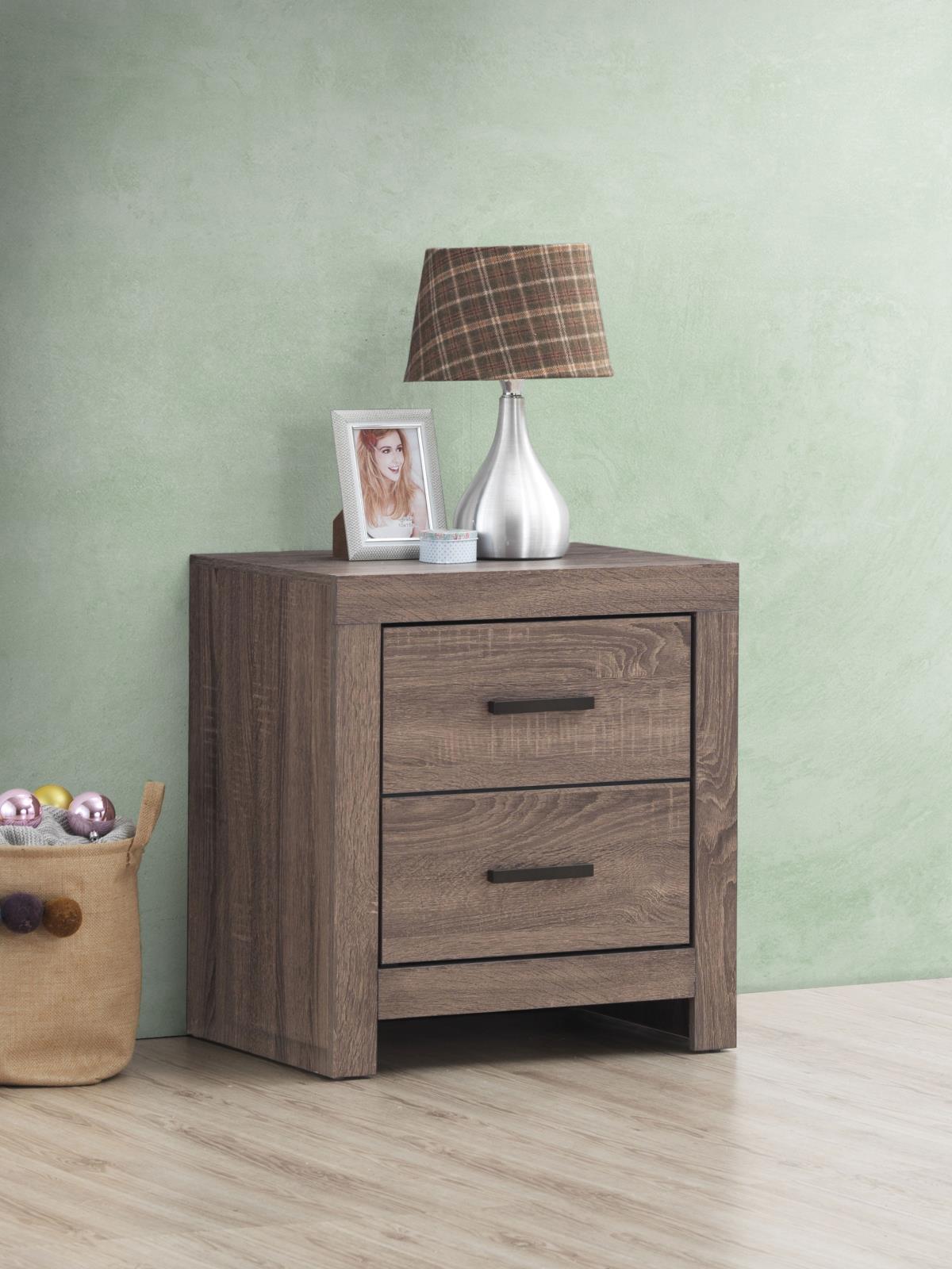 Brantford 3D Paper Veneer Nightstand w/2 Drawers