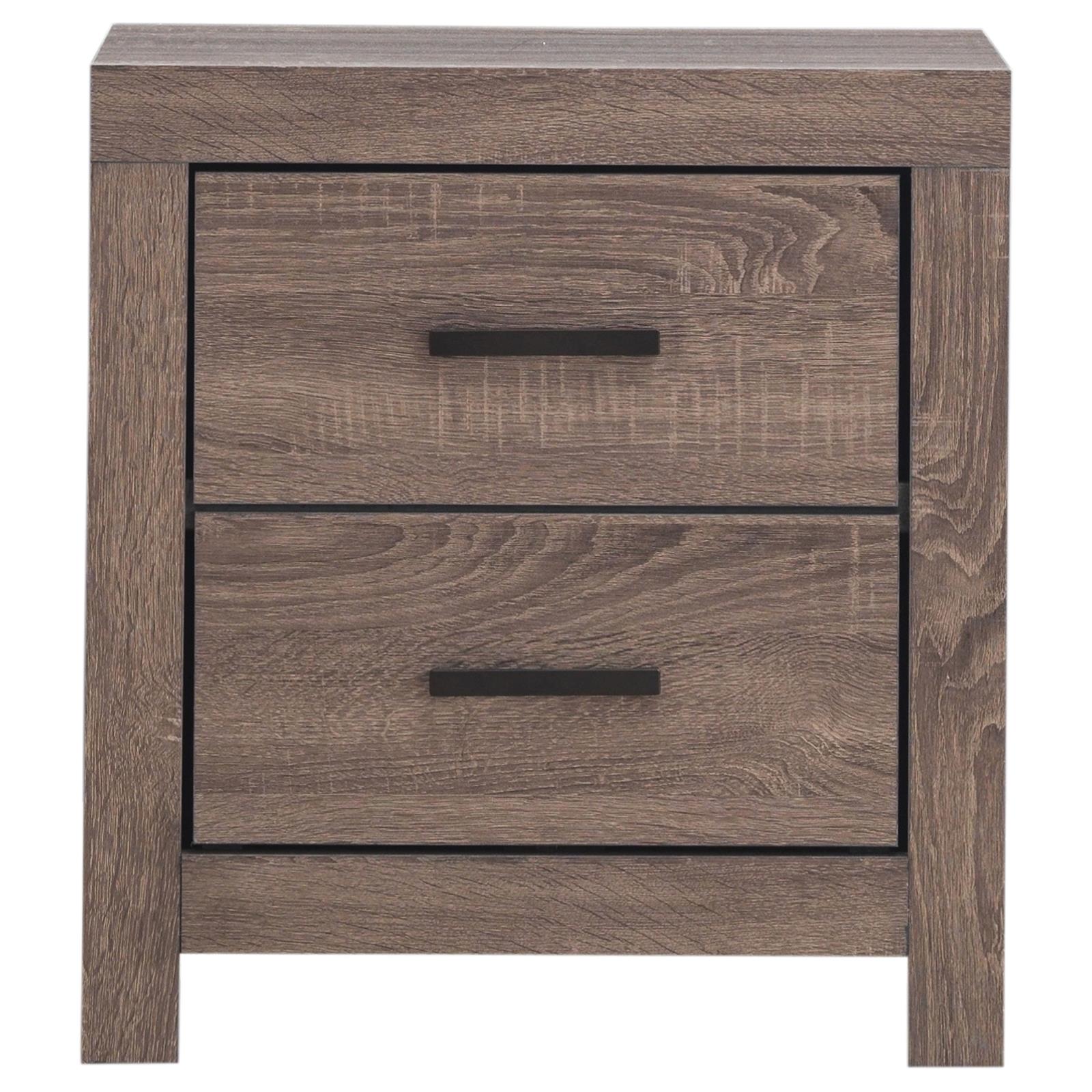 Brantford 3D Paper Veneer Nightstand w/2 Drawers