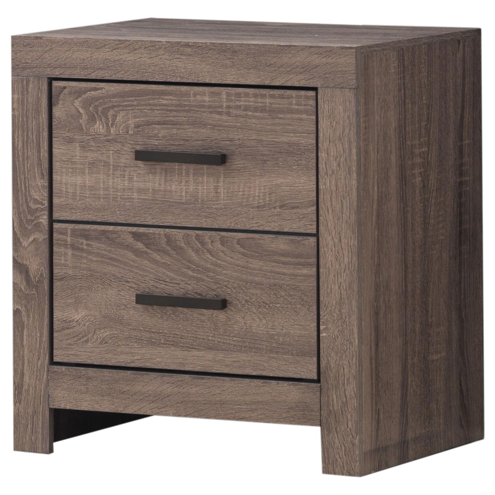 Brantford 3D Paper Veneer Nightstand w/2 Drawers