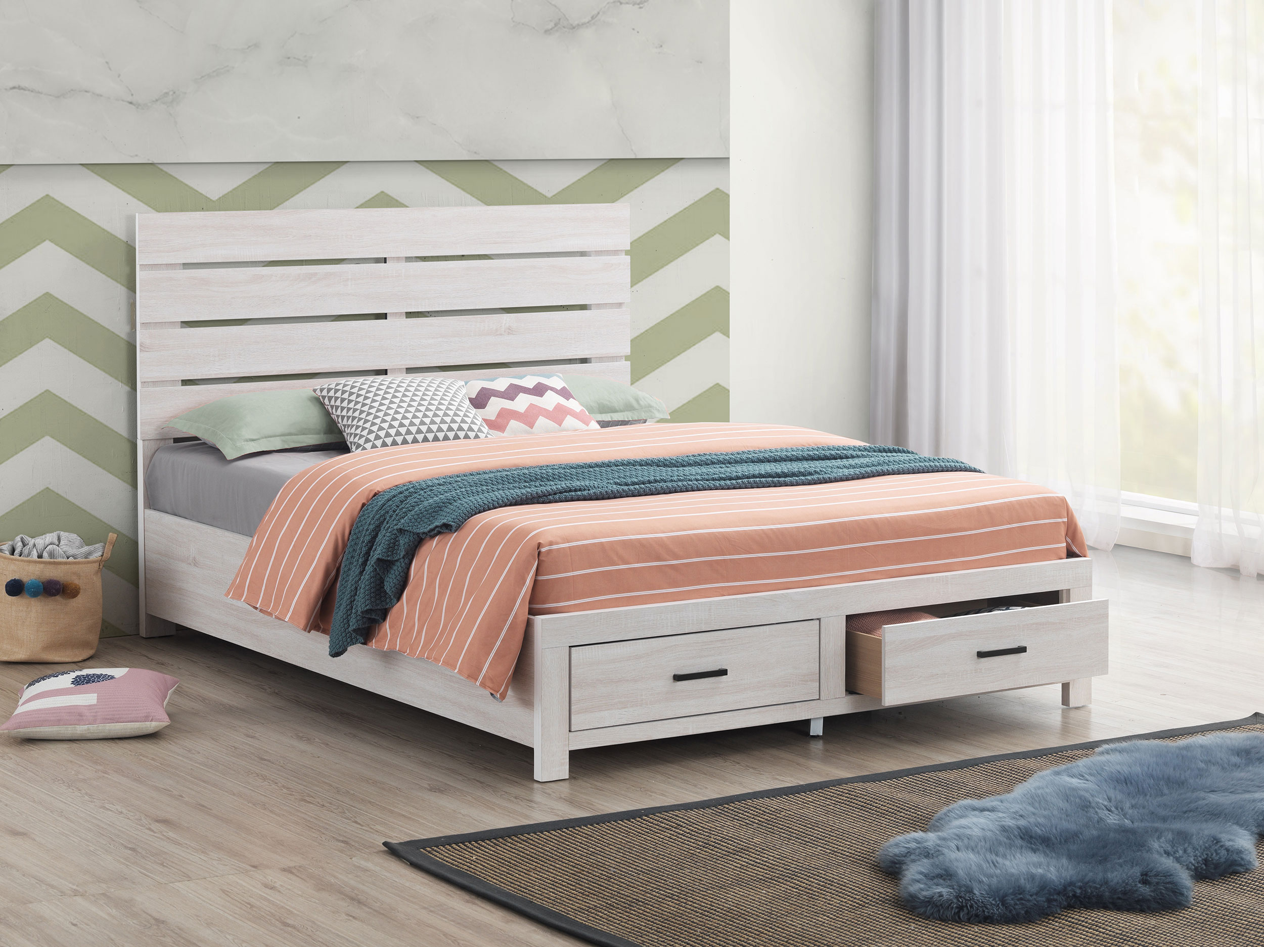  Brantford Wood Queen Storage Panel Bed