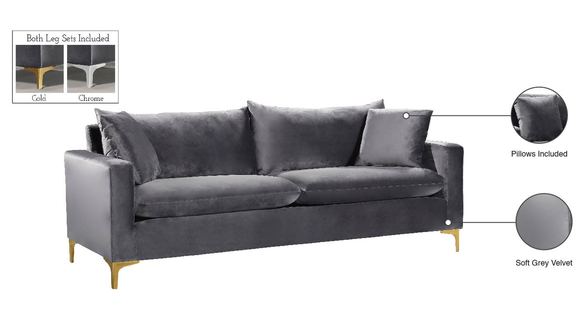 Naomi Velvet Sofa