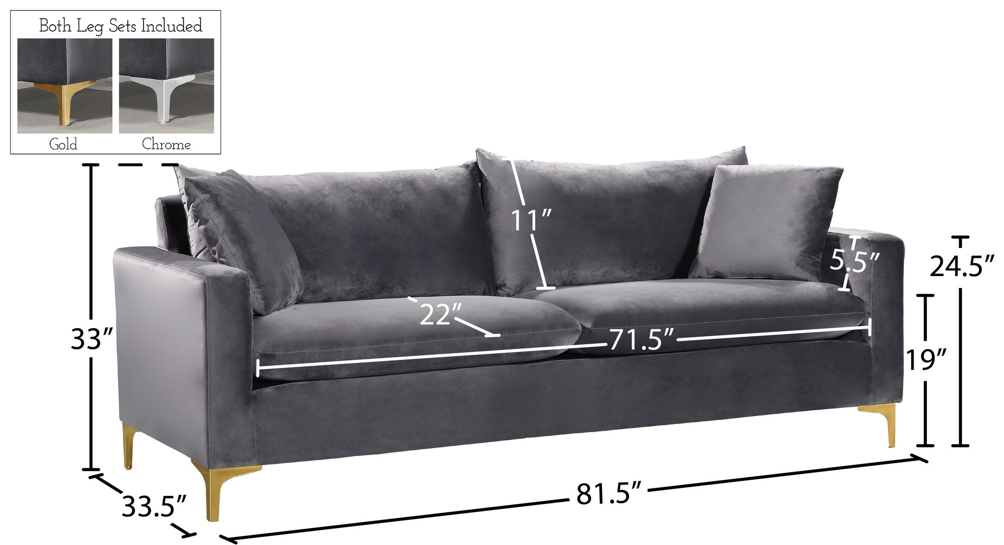 Naomi Velvet Sofa