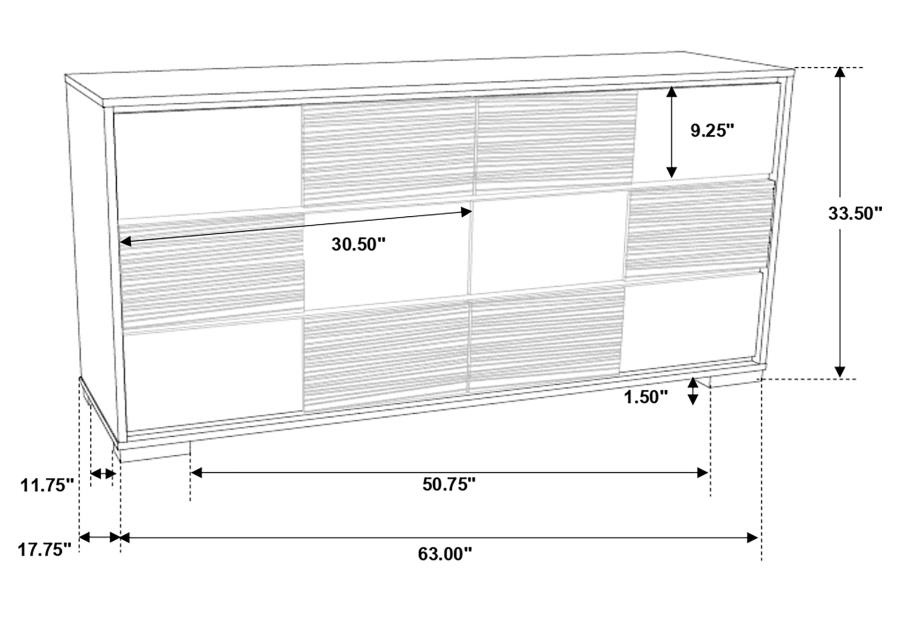 Blacktoft Wood Dresser w/6 Drawers