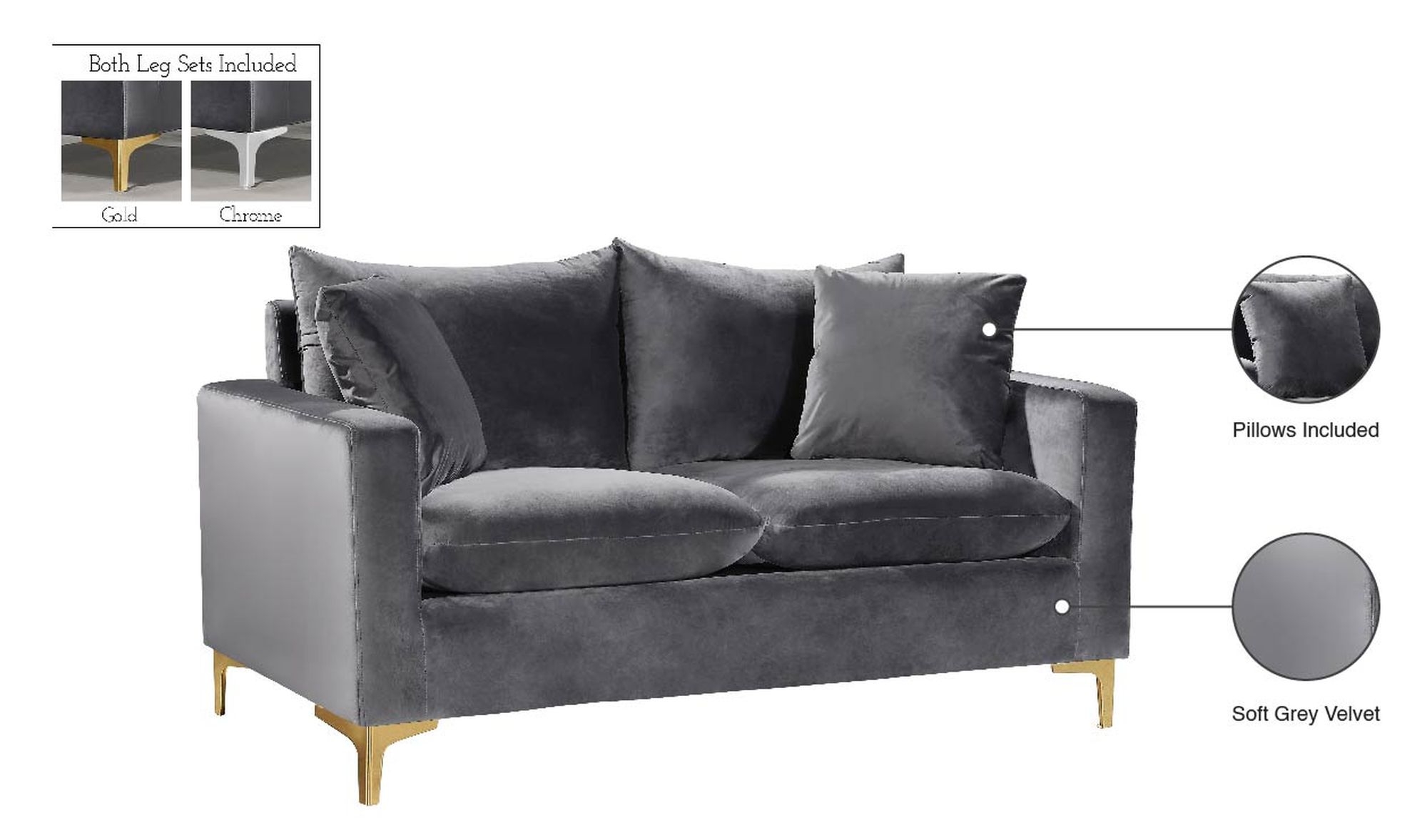 Naomi Velvet Loveseat