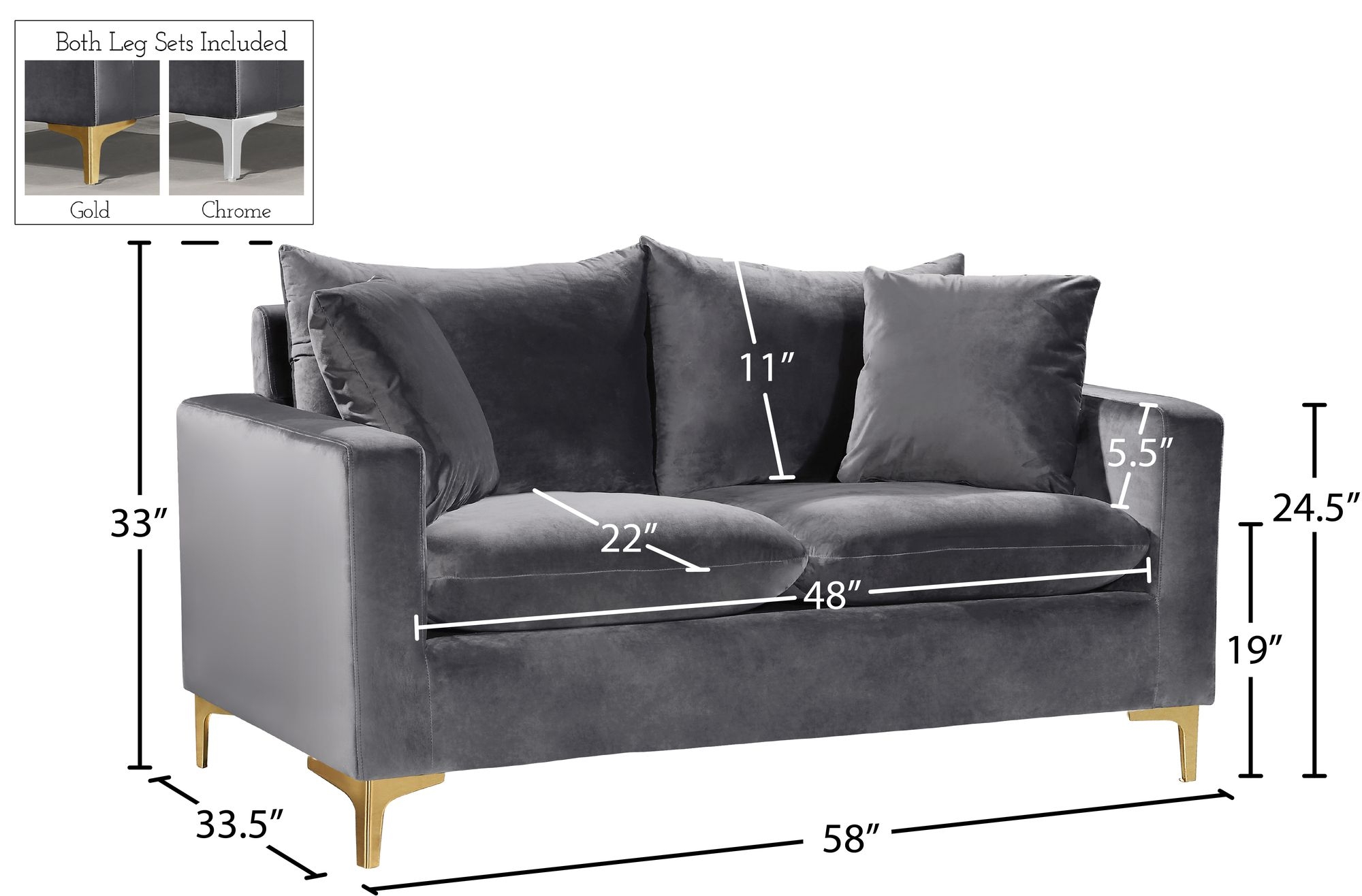 Naomi Velvet Loveseat