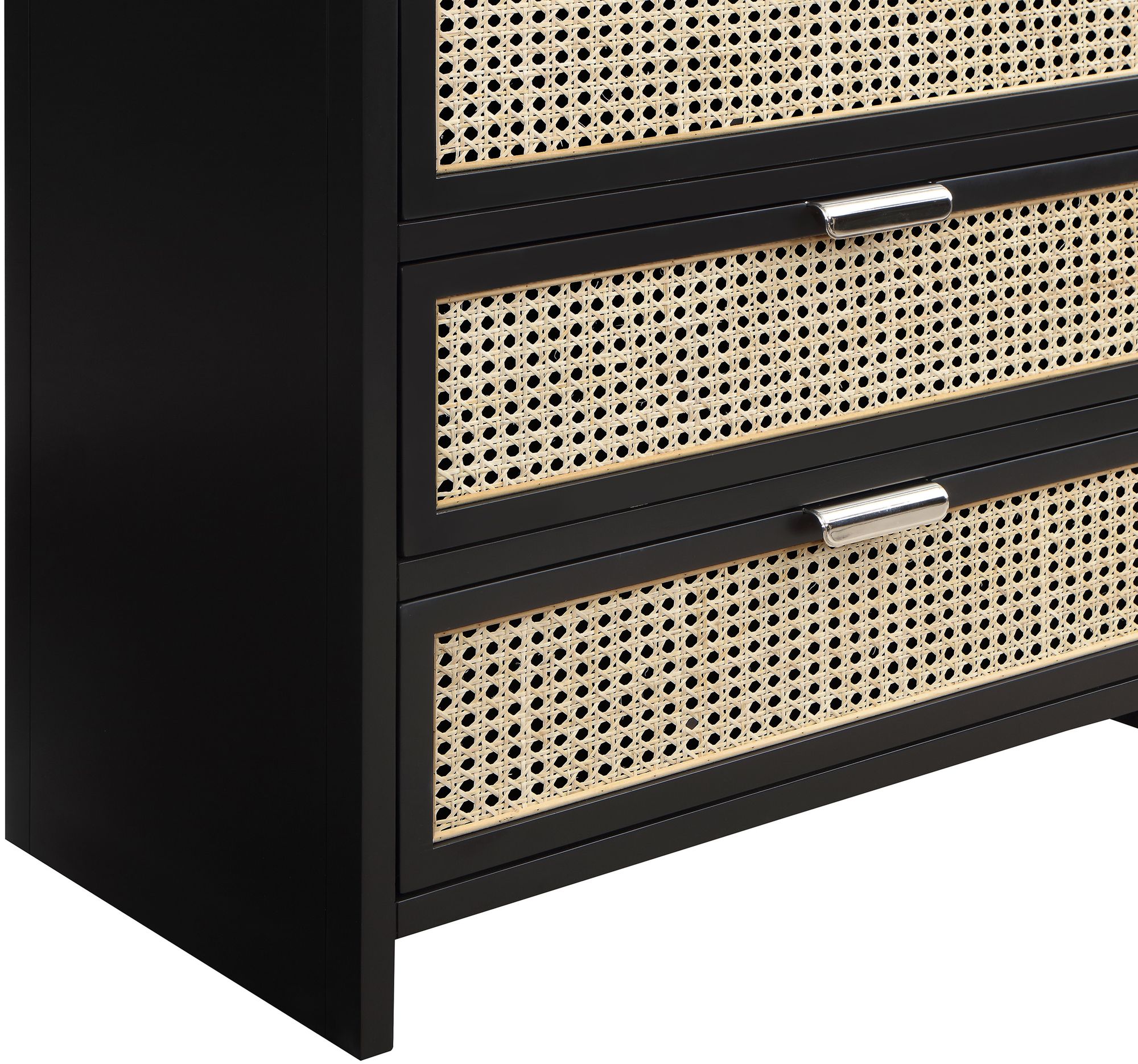 Sage 5-Drawer Wood Chest with Natural Cane Drawer Front
