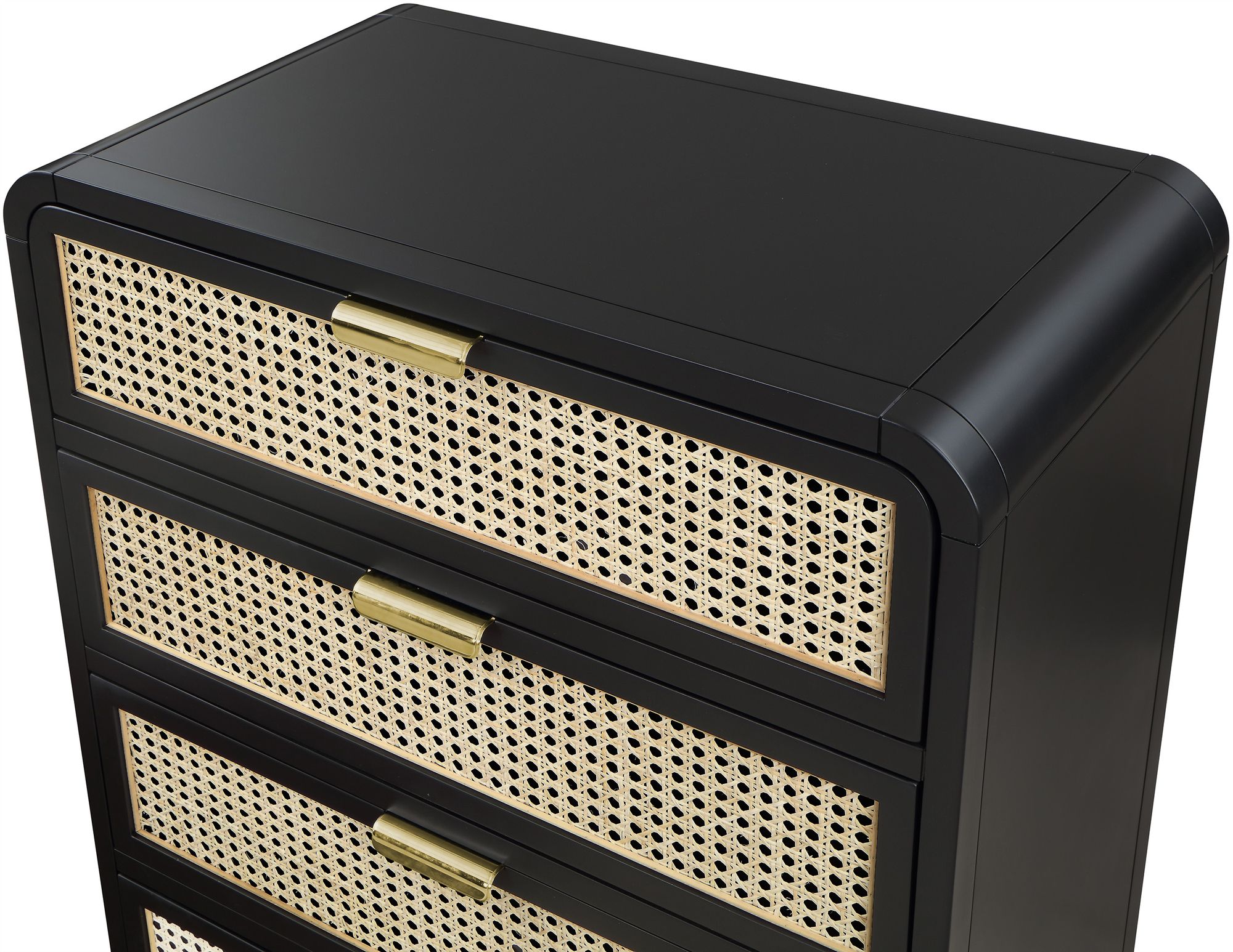 Sage 5-Drawer Wood Chest with Natural Cane Drawer Front