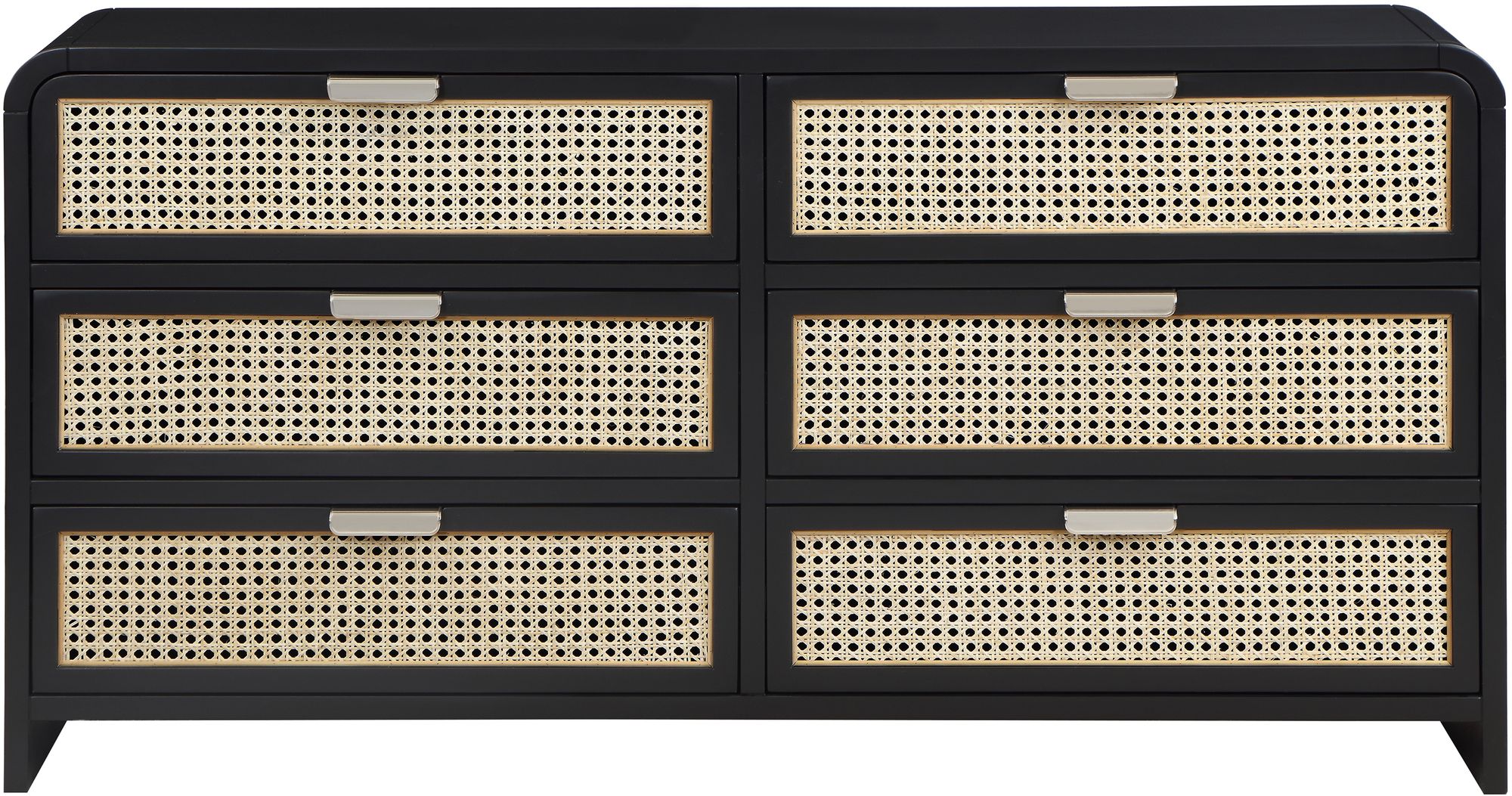 Sage 6-Drawer Wood Dresser with Natural Cane Drawer Front