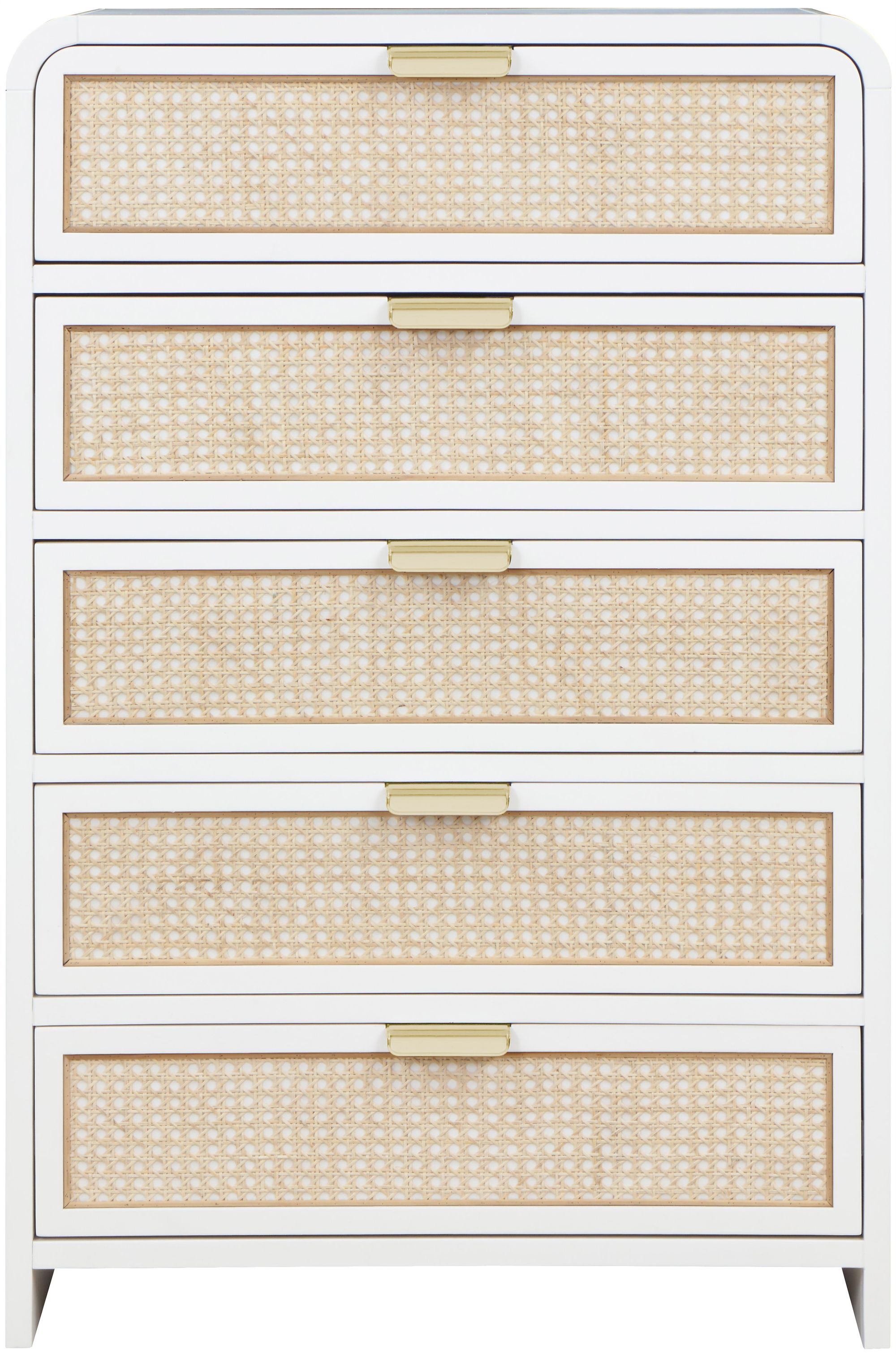 Sage 5-Drawer Wood Chest with Natural Cane Drawer Front