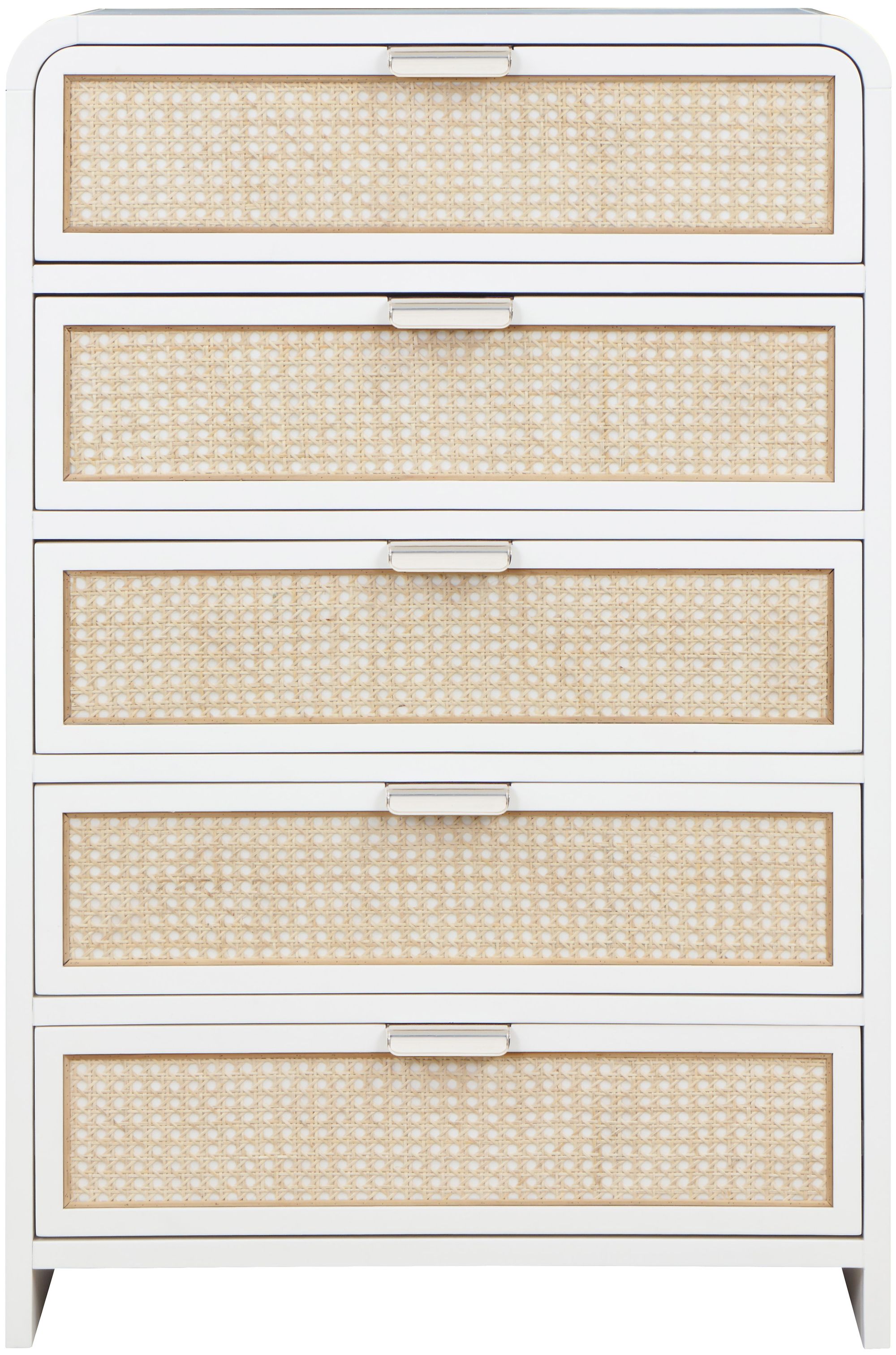 Sage 5-Drawer Wood Chest with Natural Cane Drawer Front