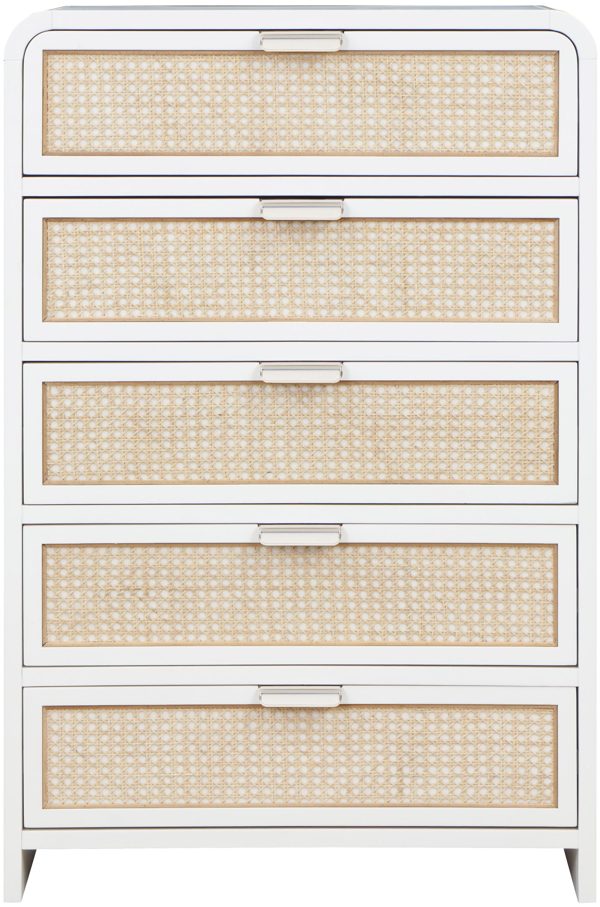 Sage 5-Drawer Wood Chest with Natural Cane Drawer Front