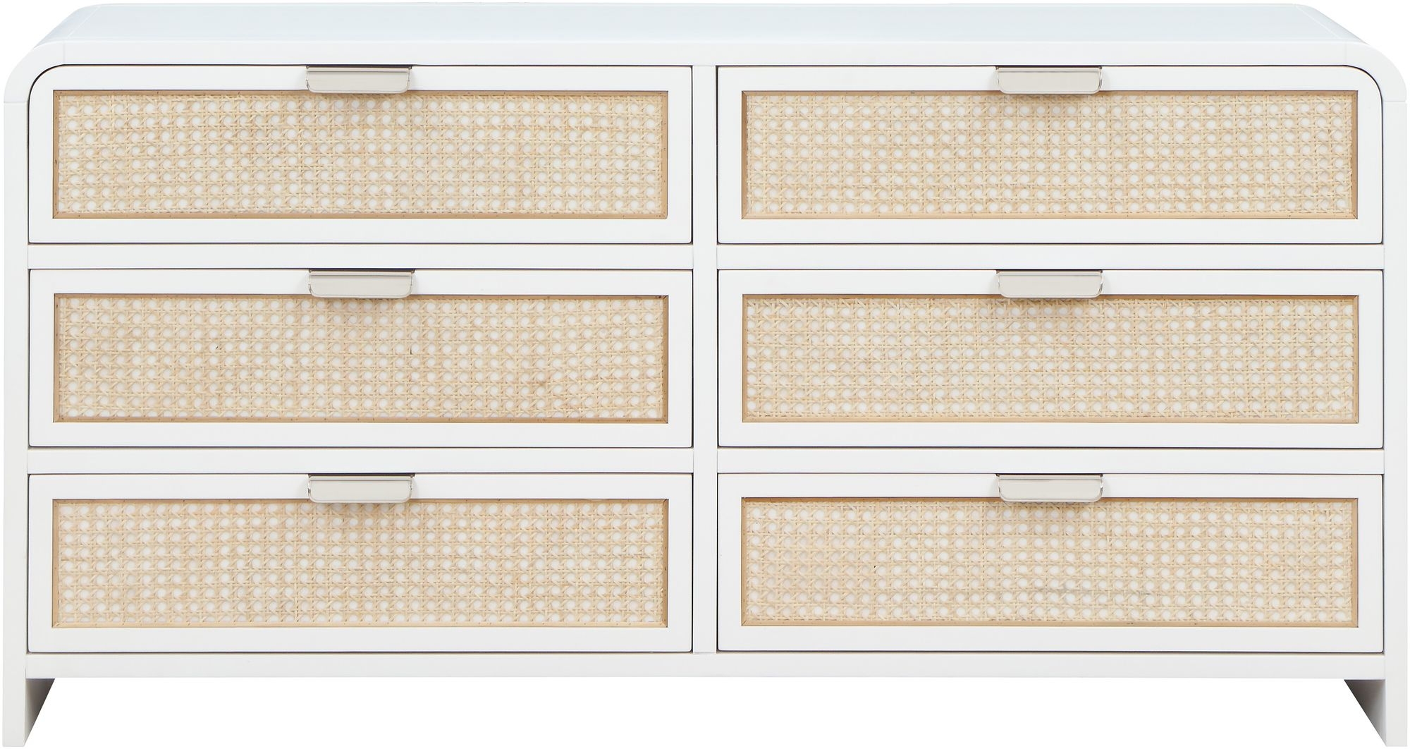 Sage 6-Drawer Wood Dresser with Natural Cane Drawer Front