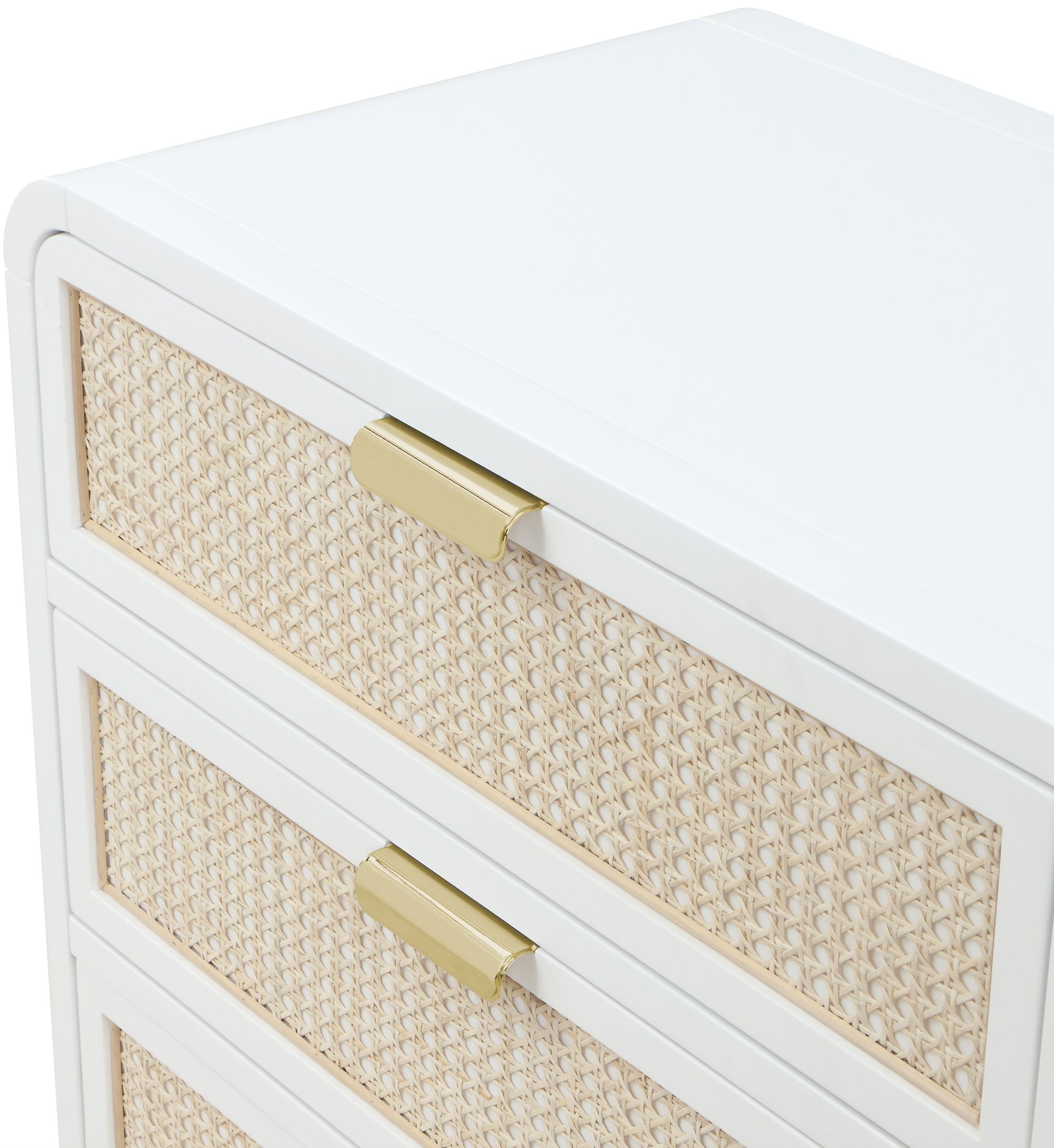 Sage 6-Drawer Wood Dresser with Natural Cane Drawer Front