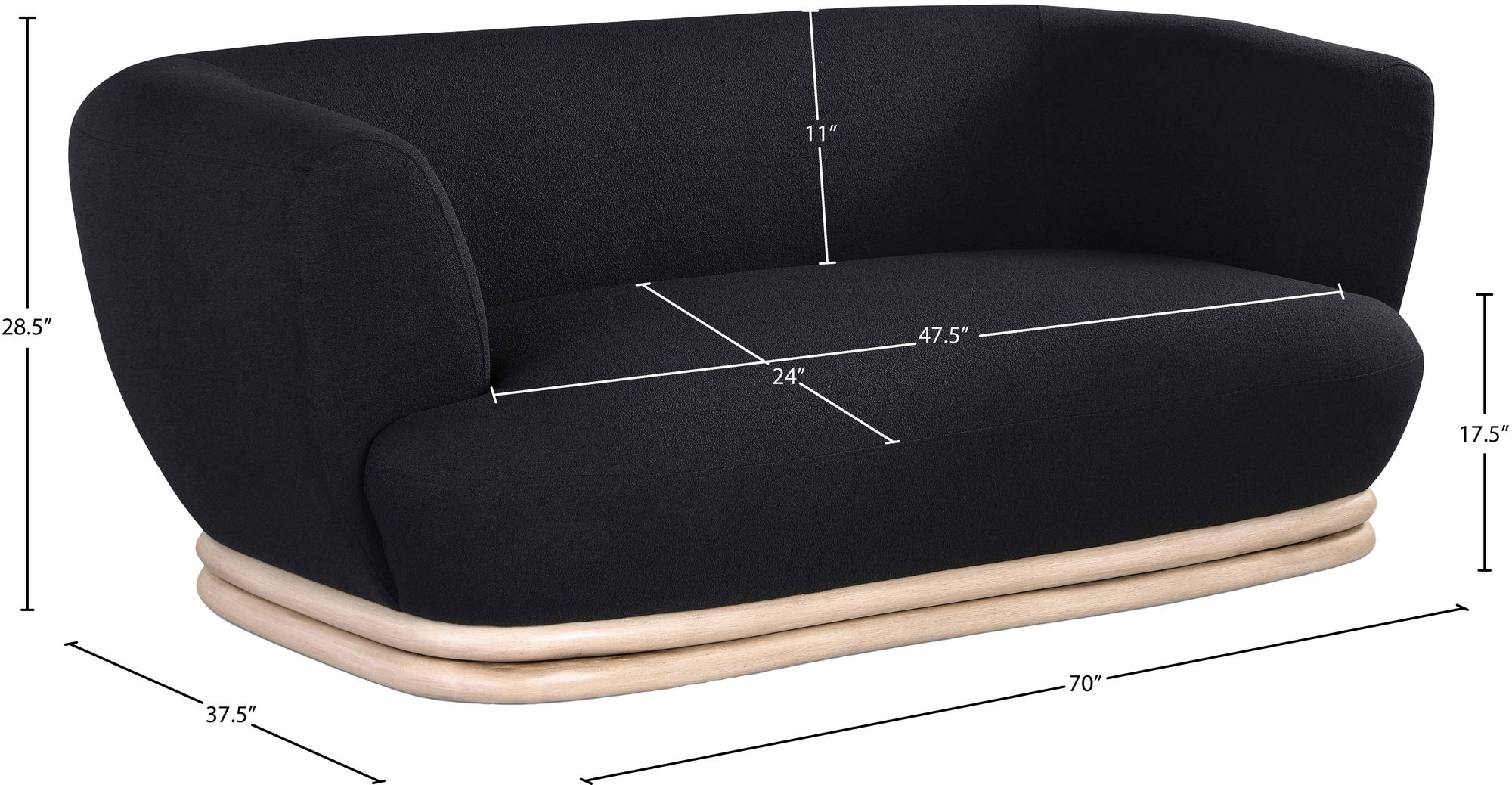 Kipton Boucle Fabric Loveseat