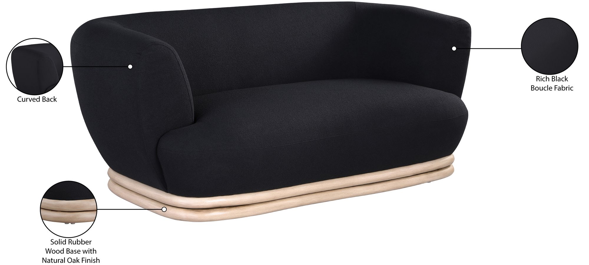 Kipton Boucle Fabric Loveseat