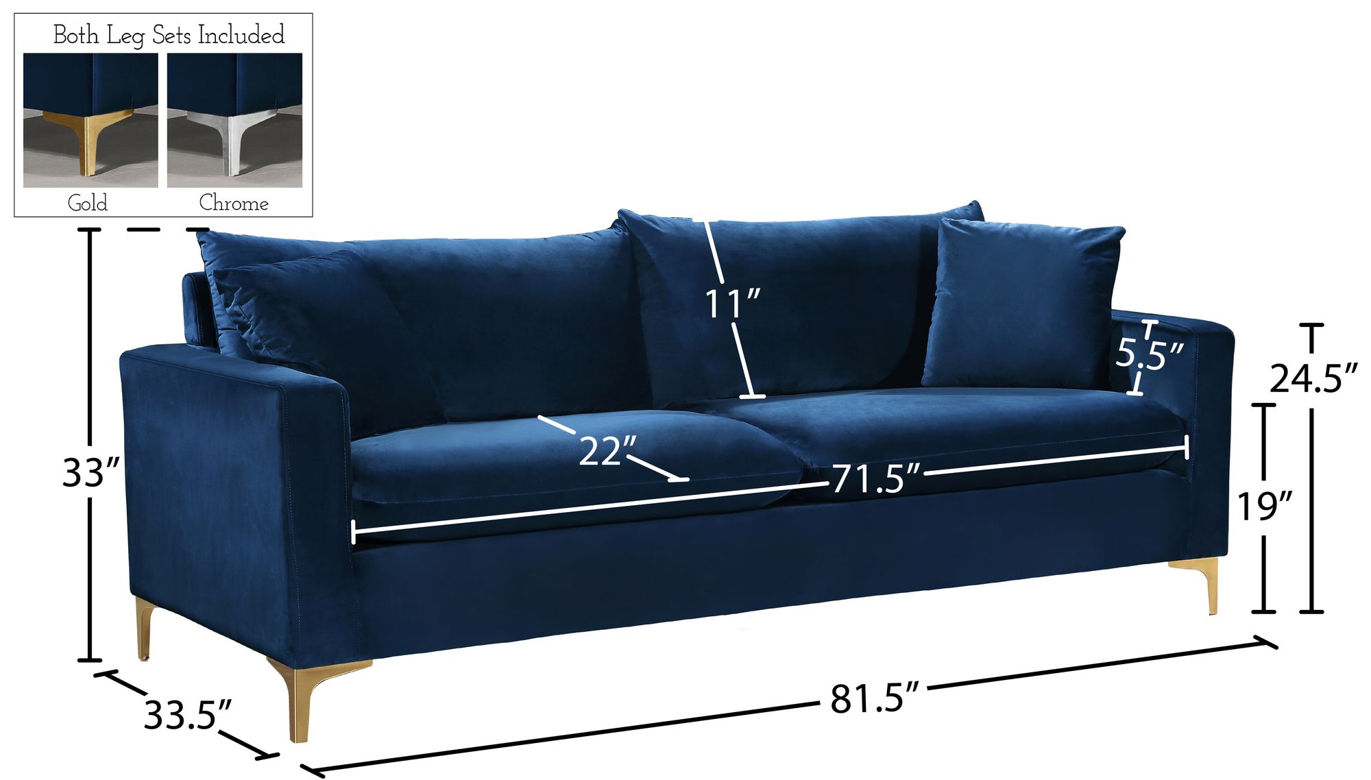 Naomi Velvet Sofa