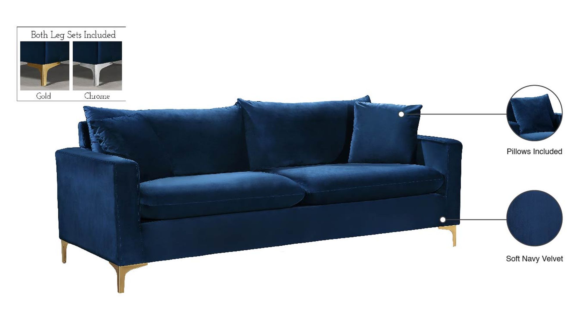 Naomi Velvet Sofa