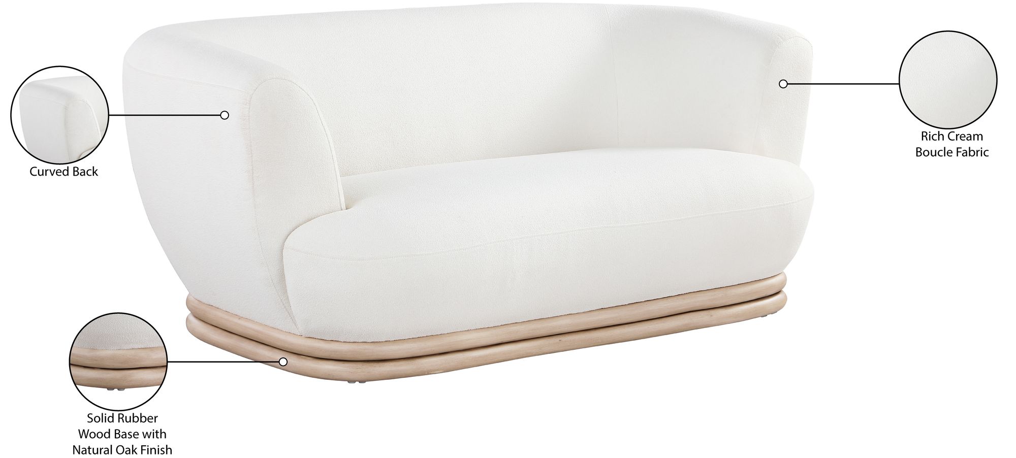 Kipton Boucle Fabric Loveseat
