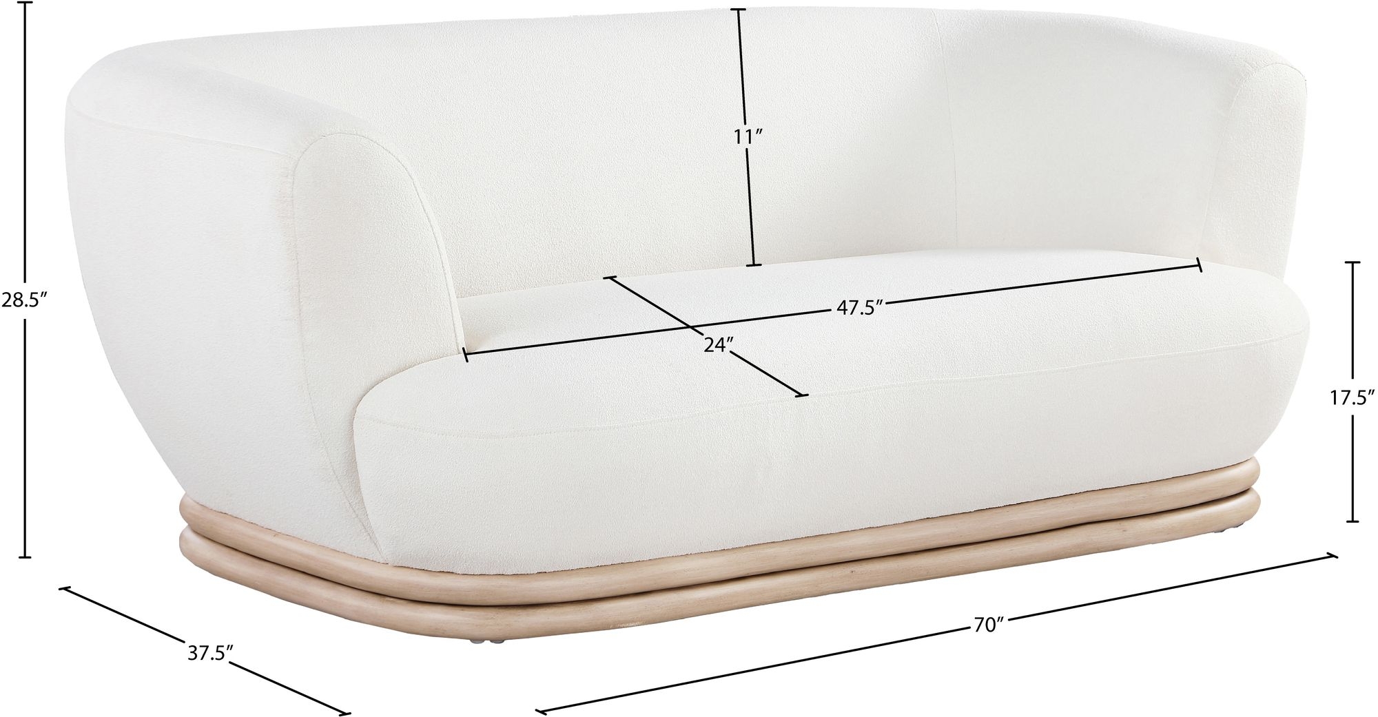 Kipton Boucle Fabric Loveseat