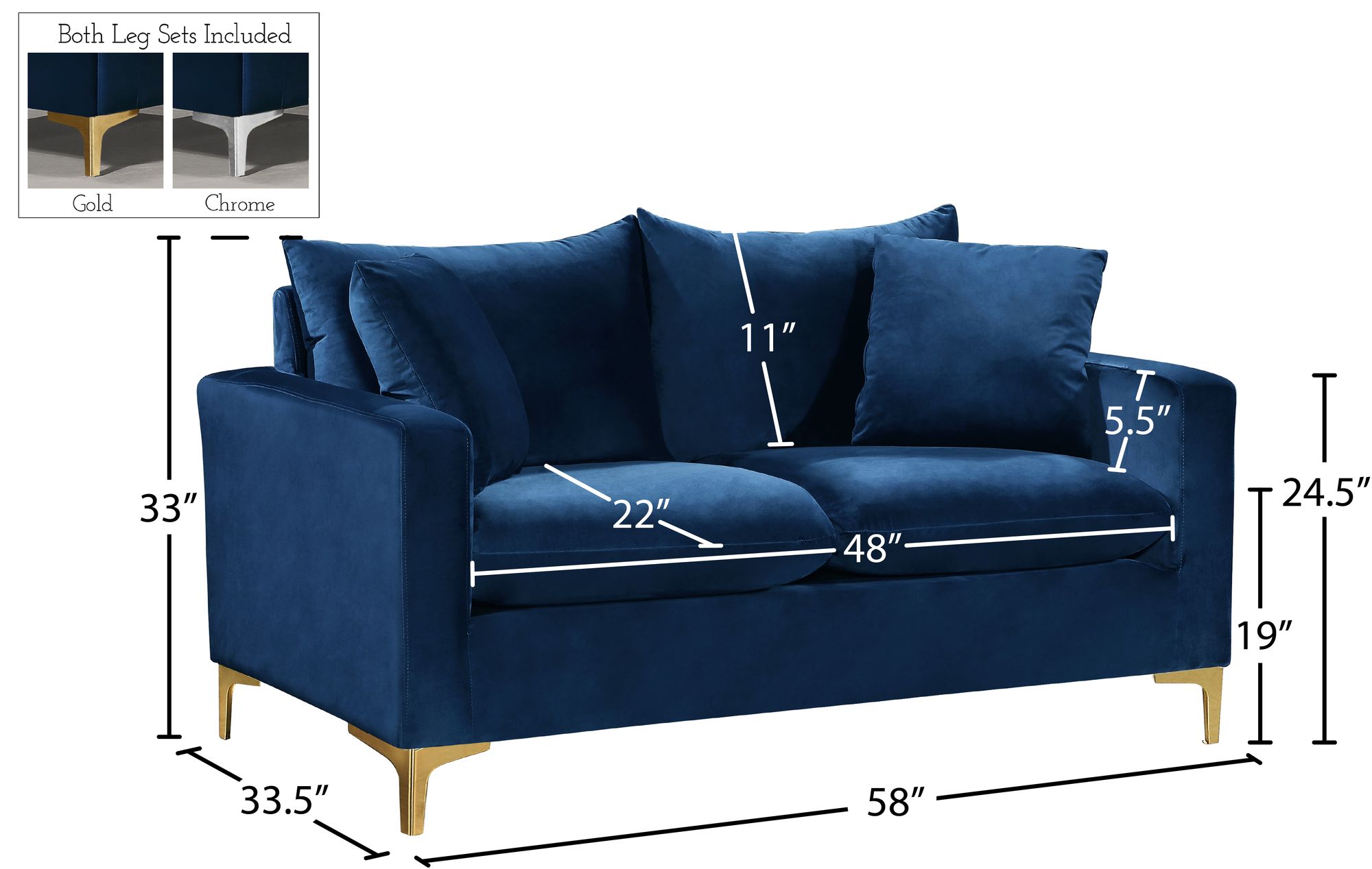 Naomi Velvet Loveseat