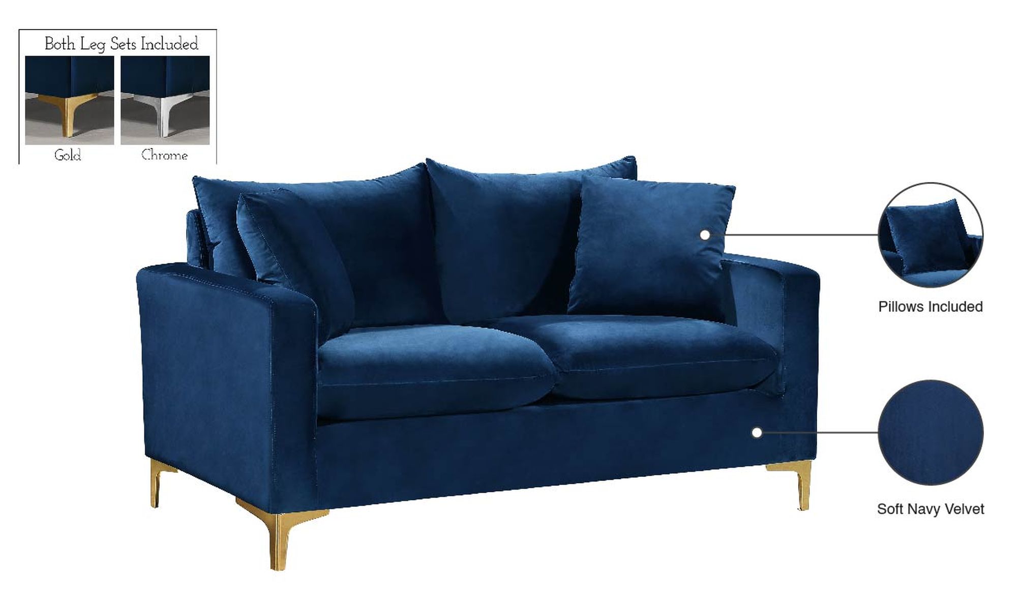 Naomi Velvet Loveseat