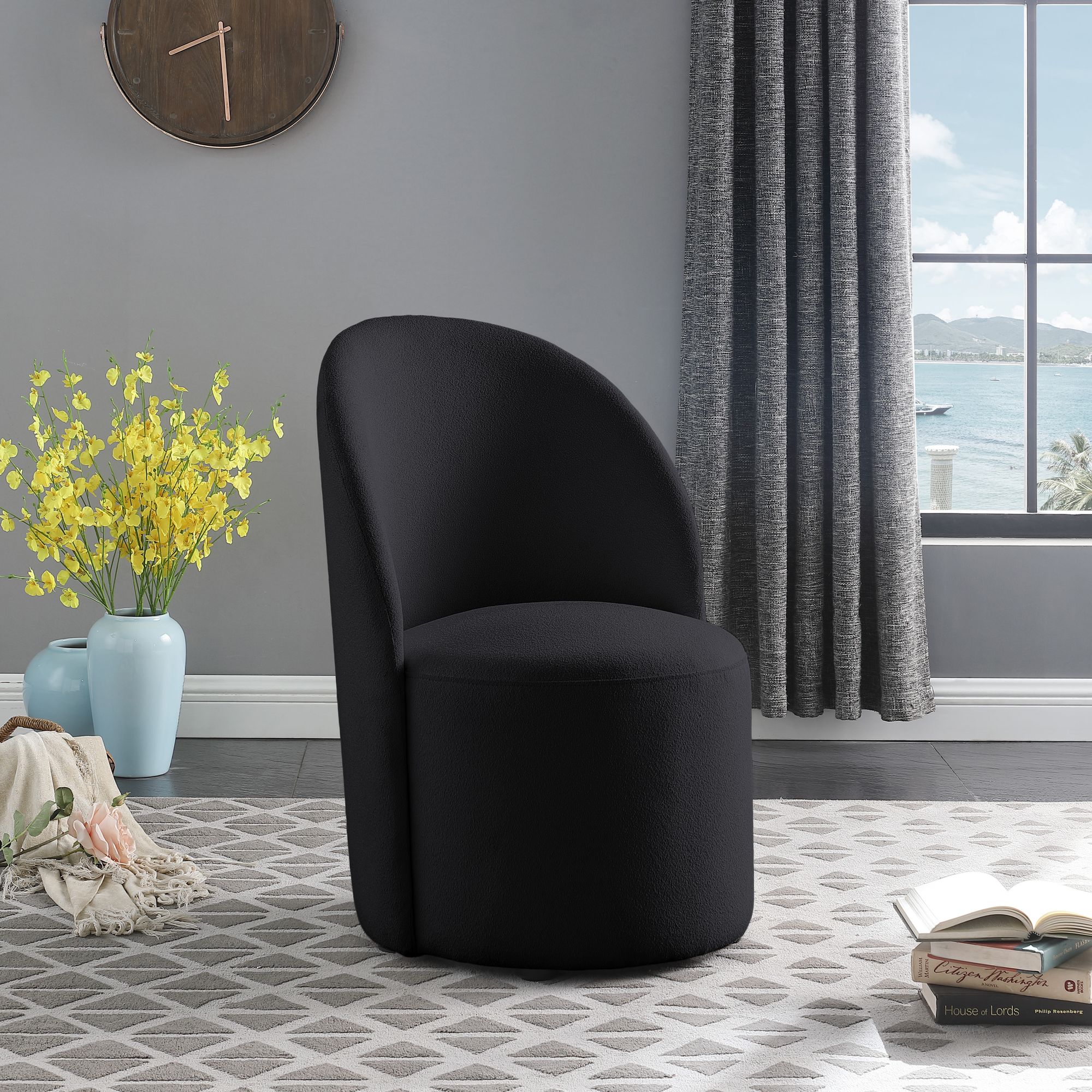 Hautely Boucle Fabric Accent Chair