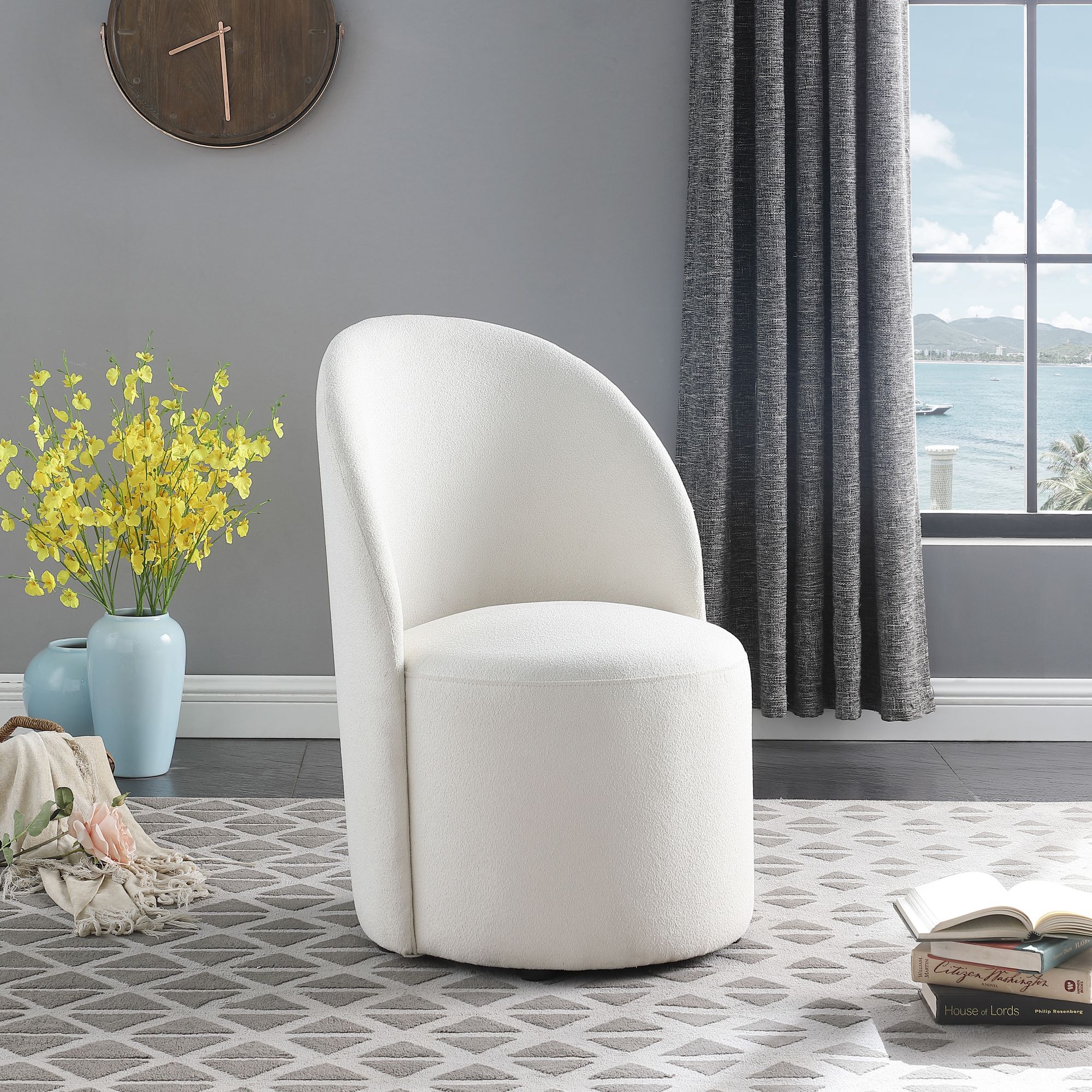 Hautely Boucle Fabric Accent Chair
