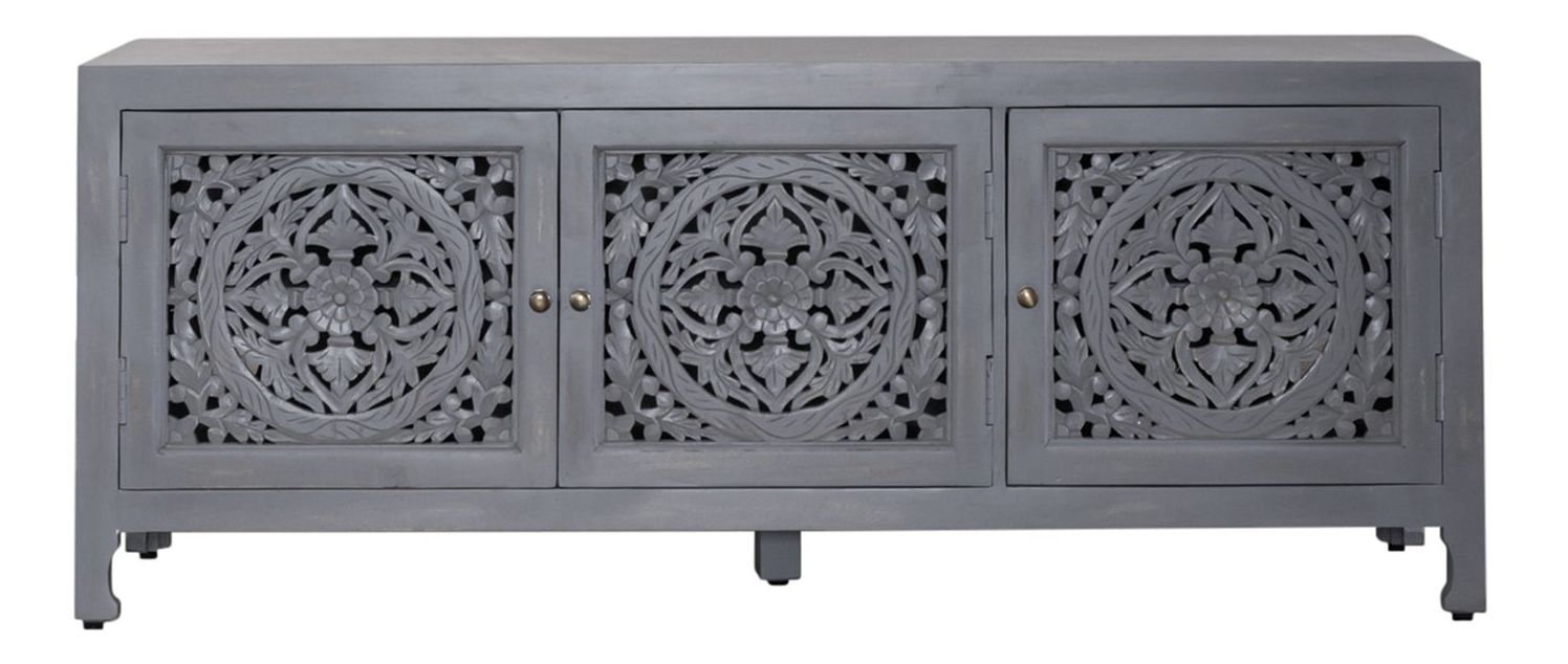 Marisol Wood 65-Inch Accent TV Stand w/3 Doors