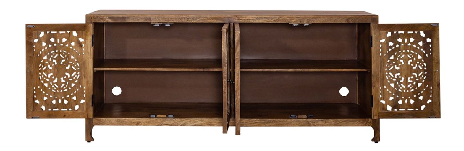 Marisol Wood 74-Inch Accent TV Stand w/4 Doors